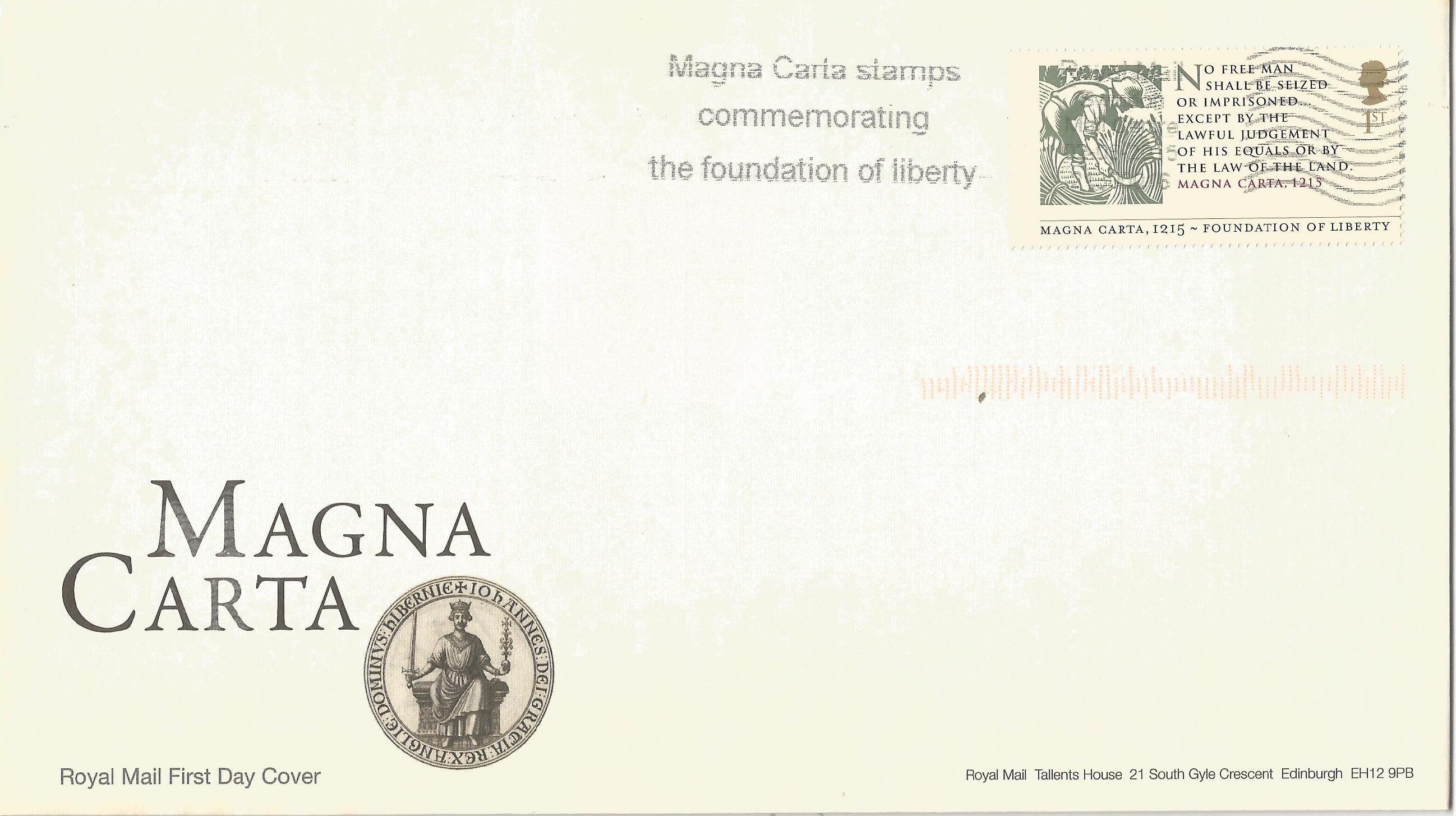 Magna Carta stamps commemorating the foundation of liberty _First Day