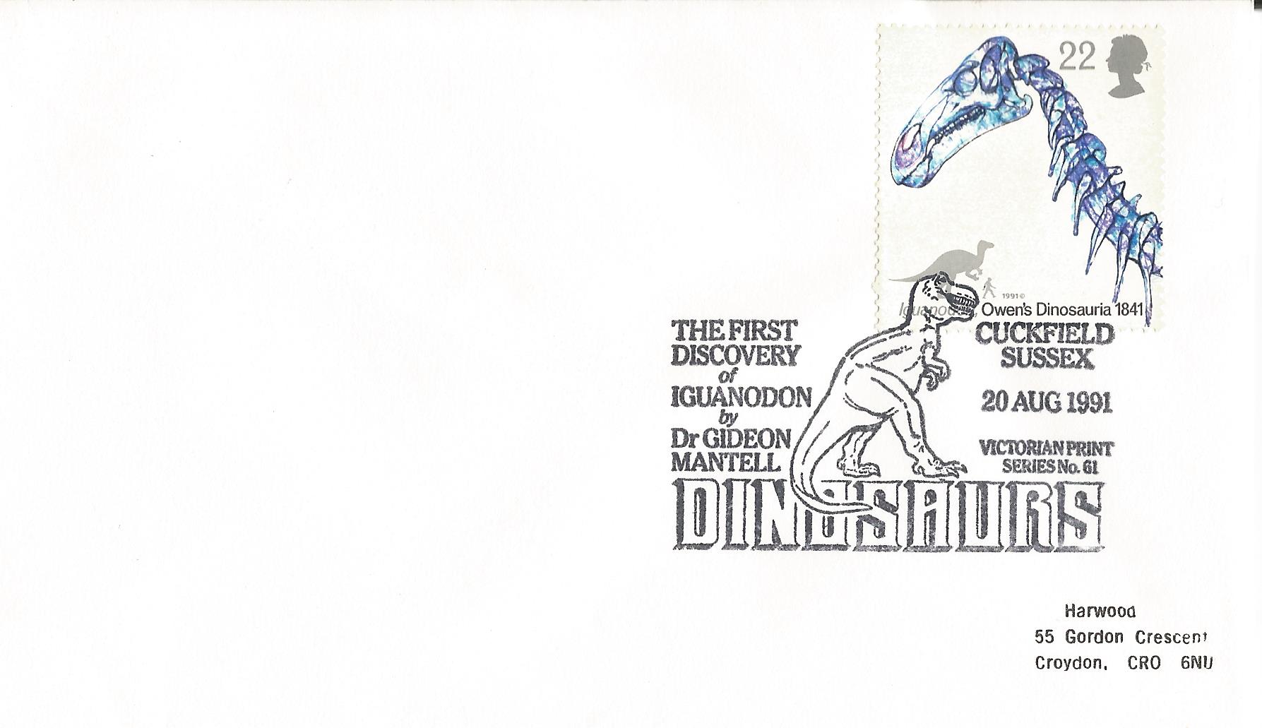 DinosaursThe First Discovery of Iguanodon by Dr Gideon Mantell Victorian Print Series No 61 Cuckfield Sussex_8216