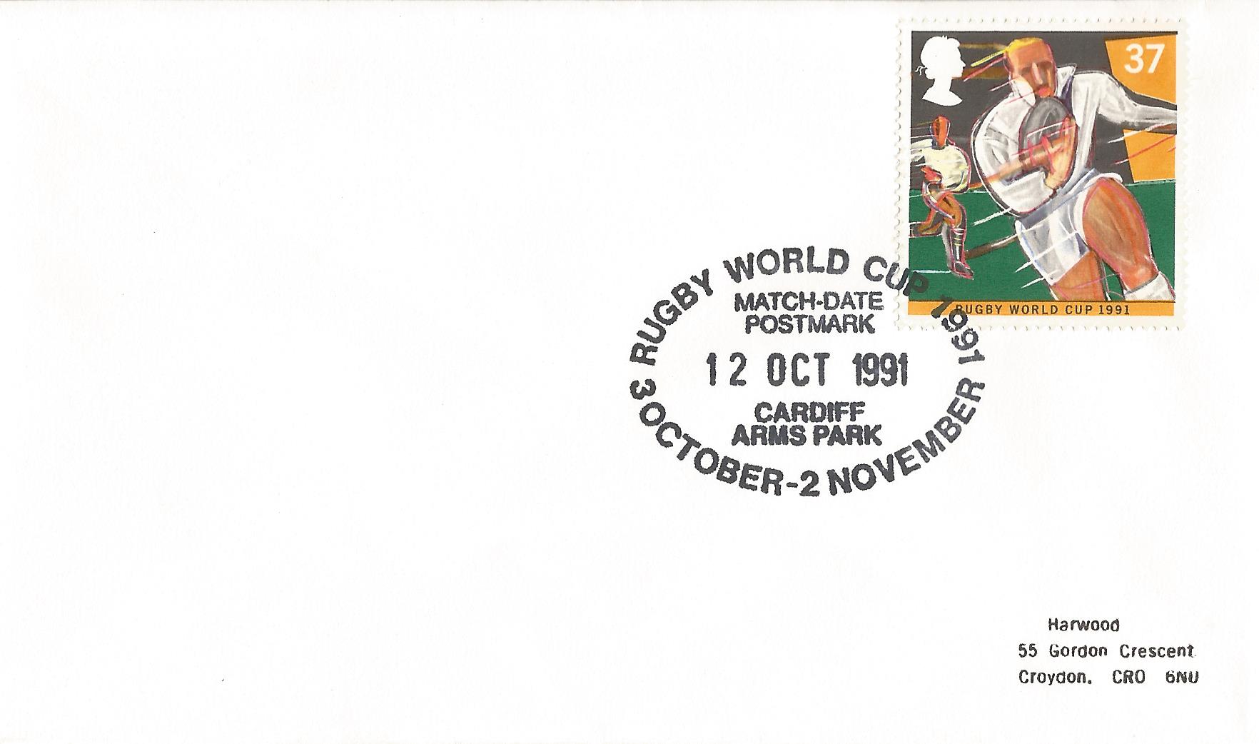 Rugby World Cup 1991 3 October - 2 November Match Date Postmark Cardiff Arms Park_8270