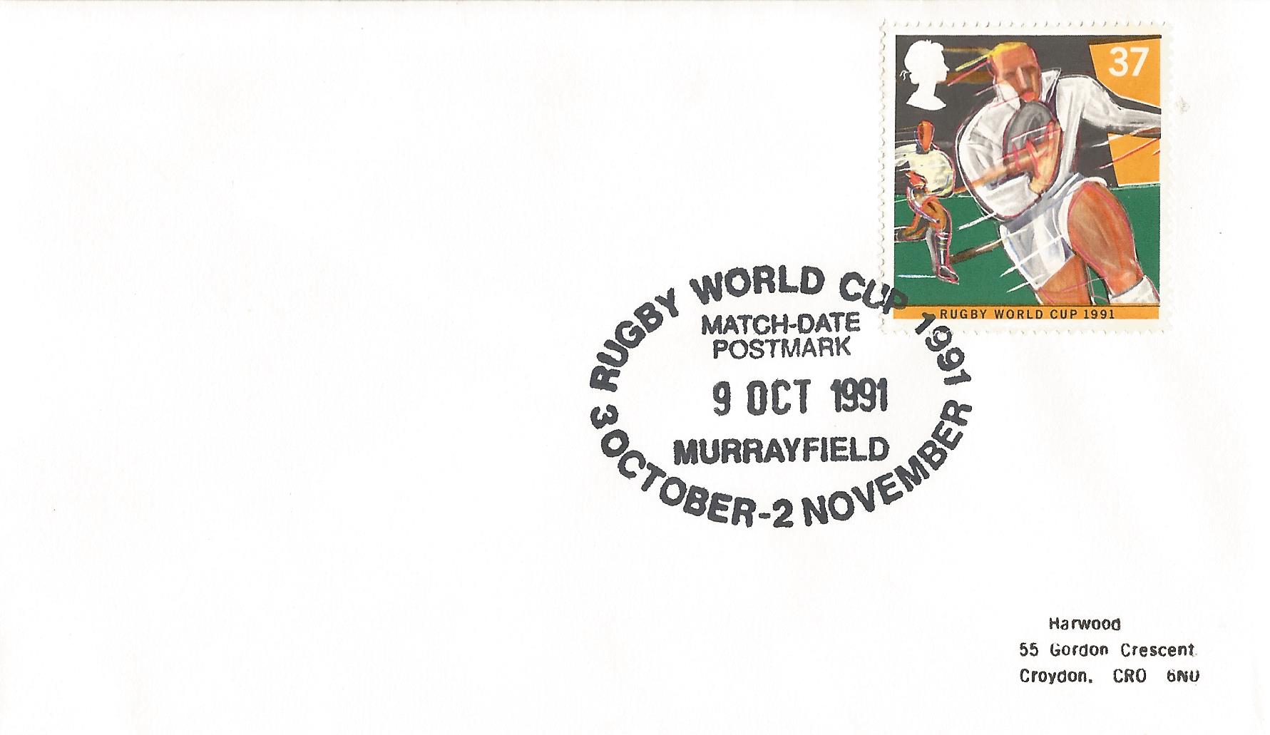 Rugby World Cup 1991 3 October - 2 November Match Date Postmark Murrayfield_8268