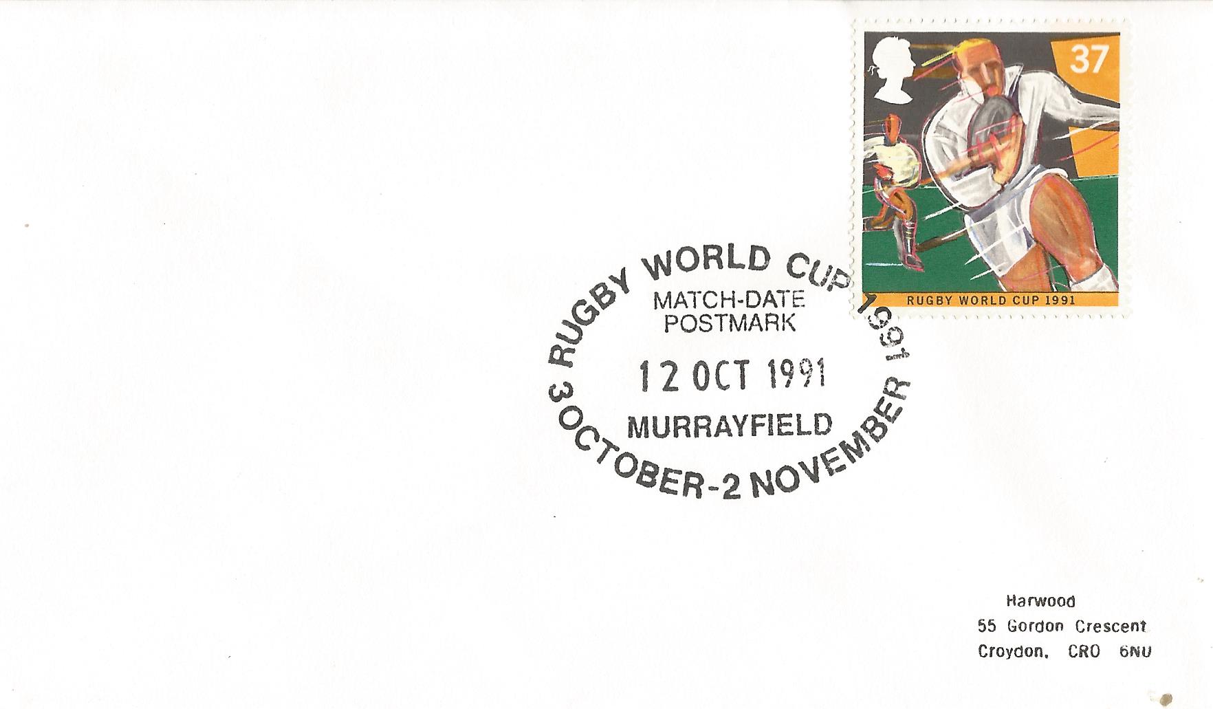 Rugby World Cup 1991 3 October - 2 November Match Date Postmark Murrayfield_8271