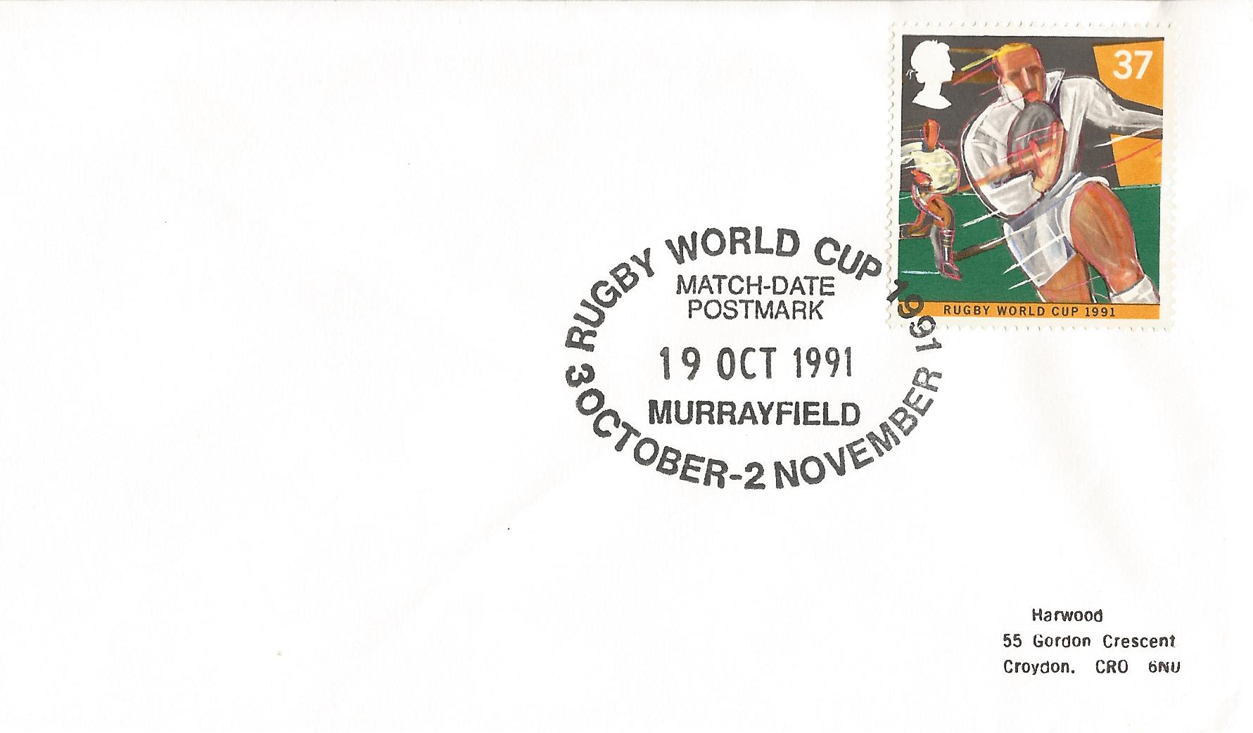 Rugby World Cup 1991 3 October - 2 November Match Date Postmark Murrayfield_8272