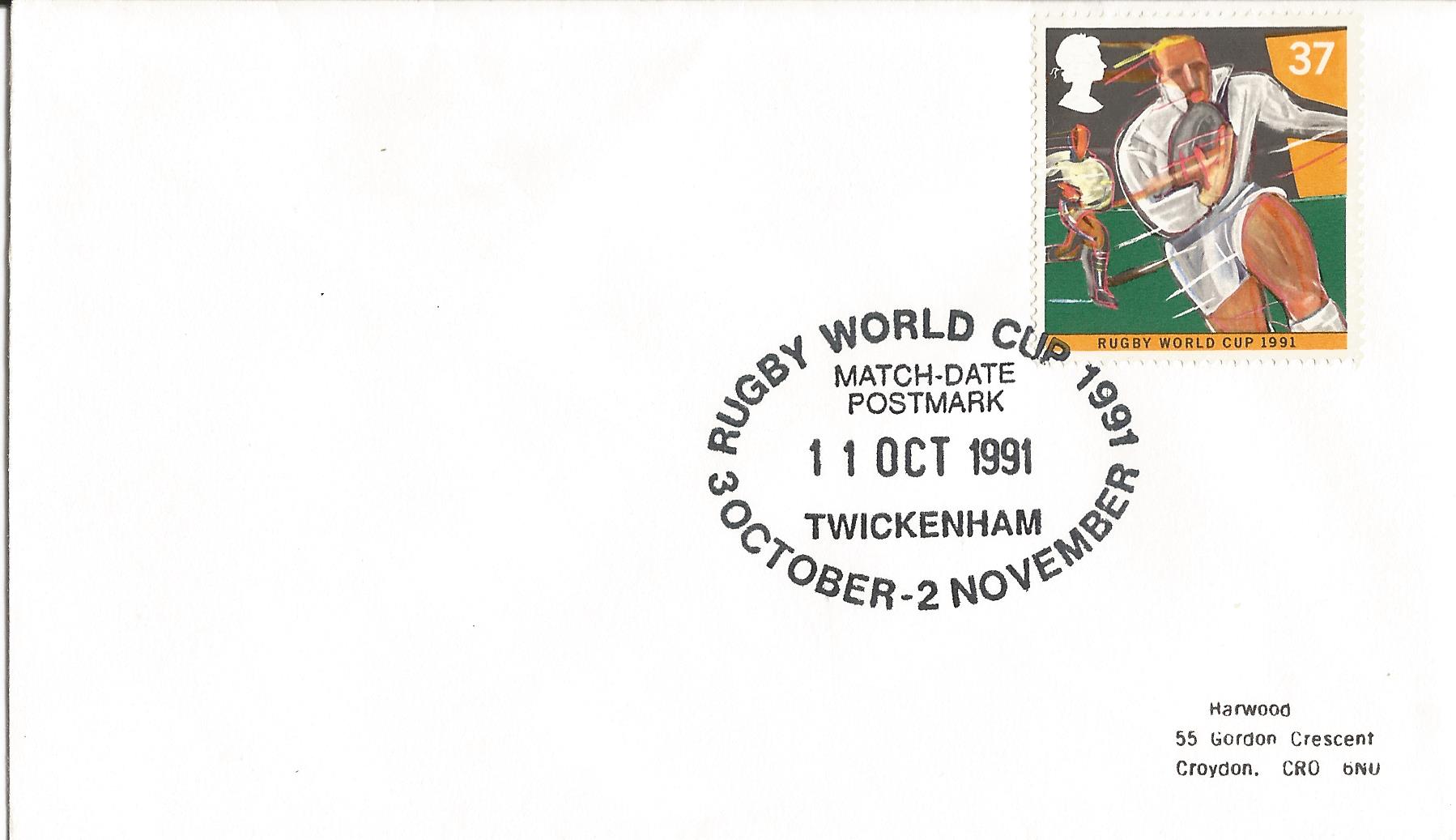 Rugby World Cup 1991 3 October - 2 November Match Date Postmark Twickenham_8269