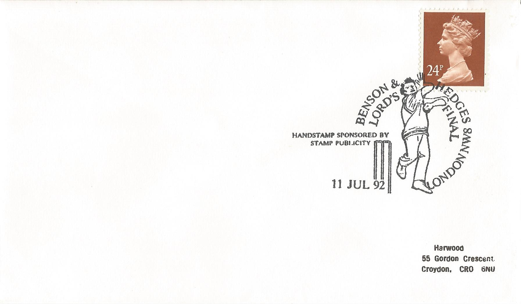 Benson & Hedges Lord's Final Handstamp Sponsored by Stamp Publicity London NW8_8491