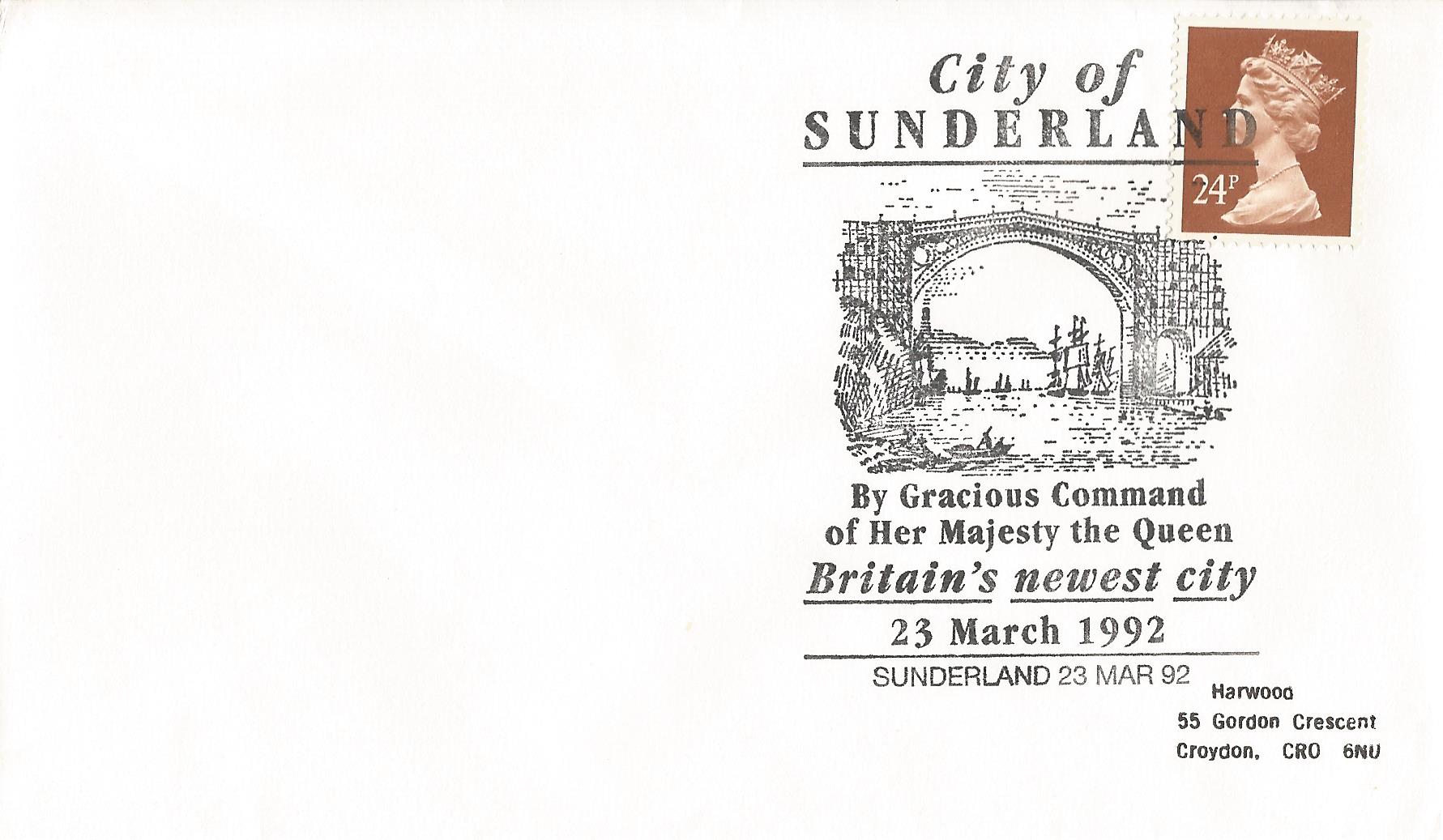City of Sunderland By Gracious Command of Her Majesty the Queen Britain's newest City 23 March 1992_8384
