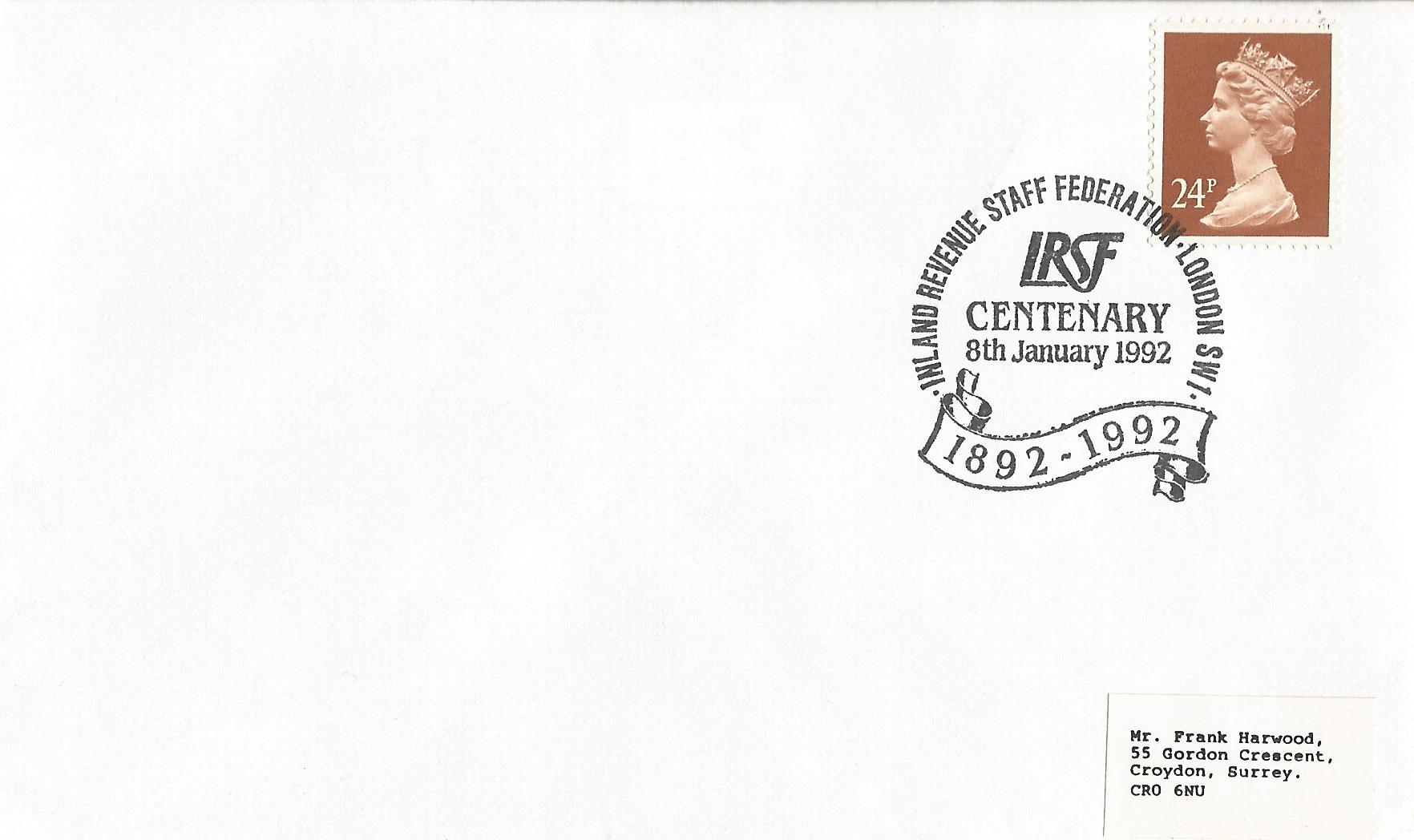 Inland Revenue Staff Federation IRSF Centenary 1892-1992  London SW1_8318