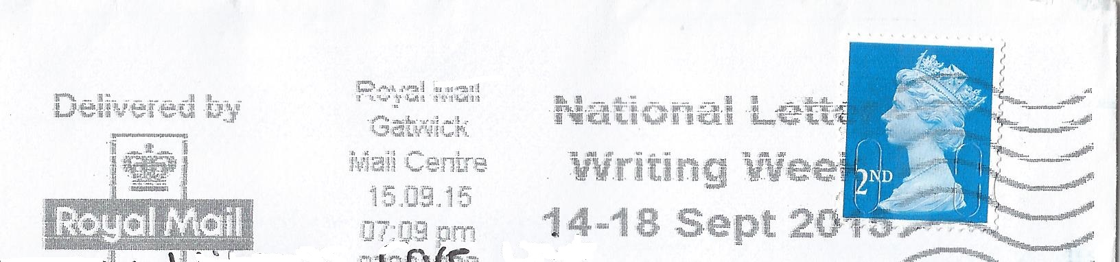 National Letter Writing Week 14 - 18 Sept 2015