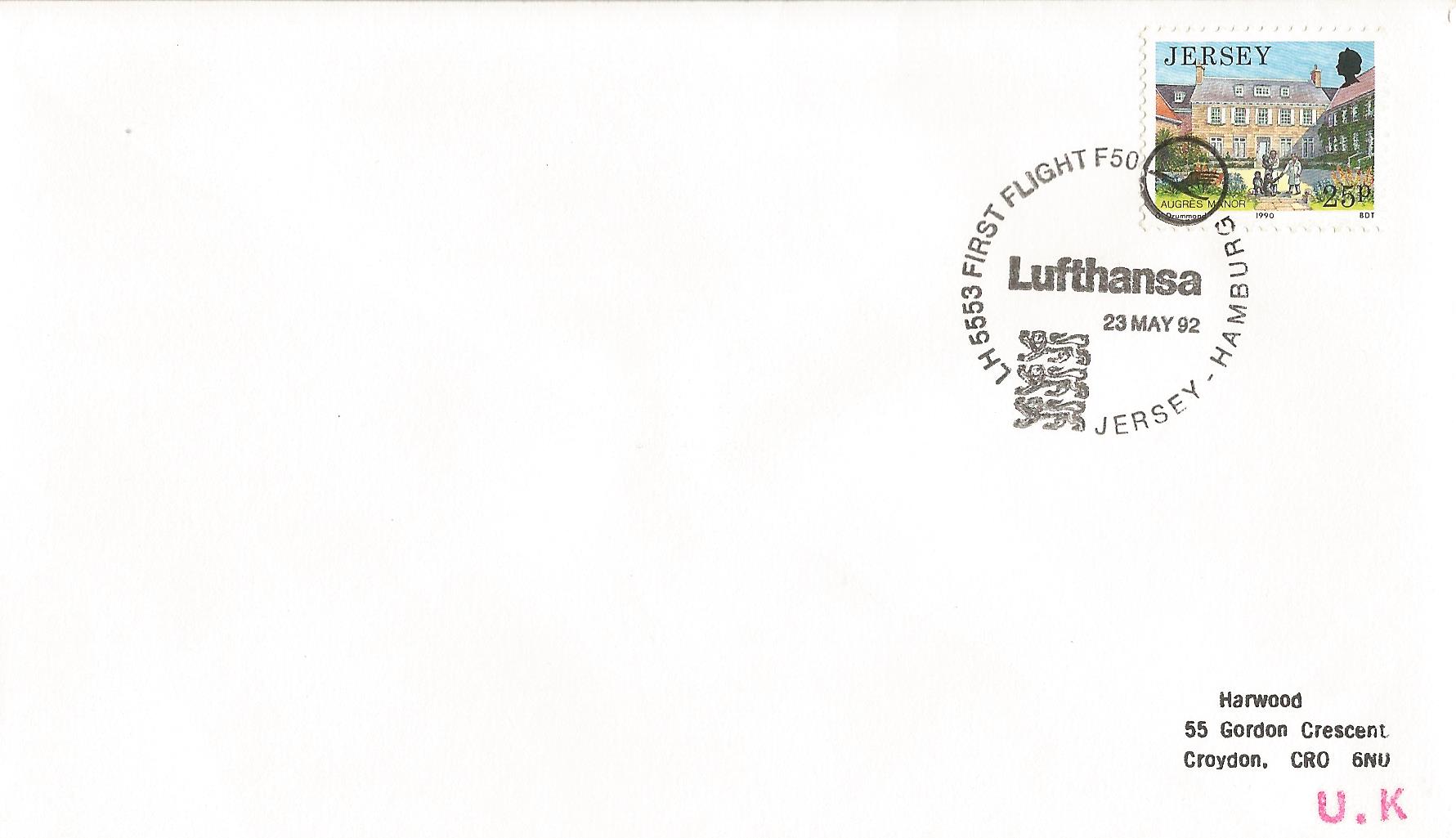 LH 5553 First Flight F 50 Lufthansa Jersey - Hamburg_J215