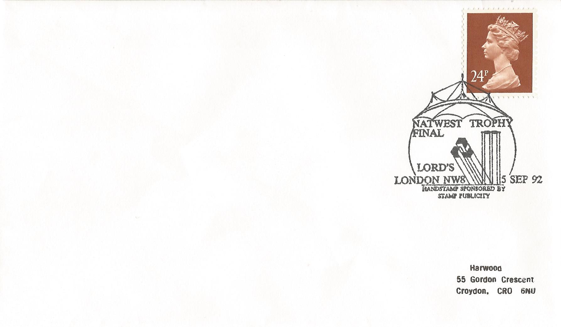Natwest Trophy Final Handstamp Sponsored by Stamp Publicity Lord's London NW8_8544