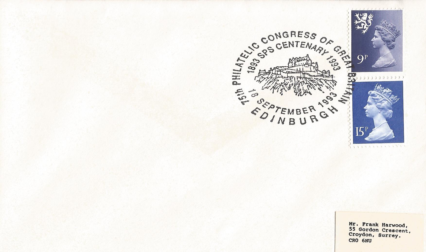 75th Philatelic Congress of Great Britain 1893 SPS Centenary 1993 Edinburgh_8944