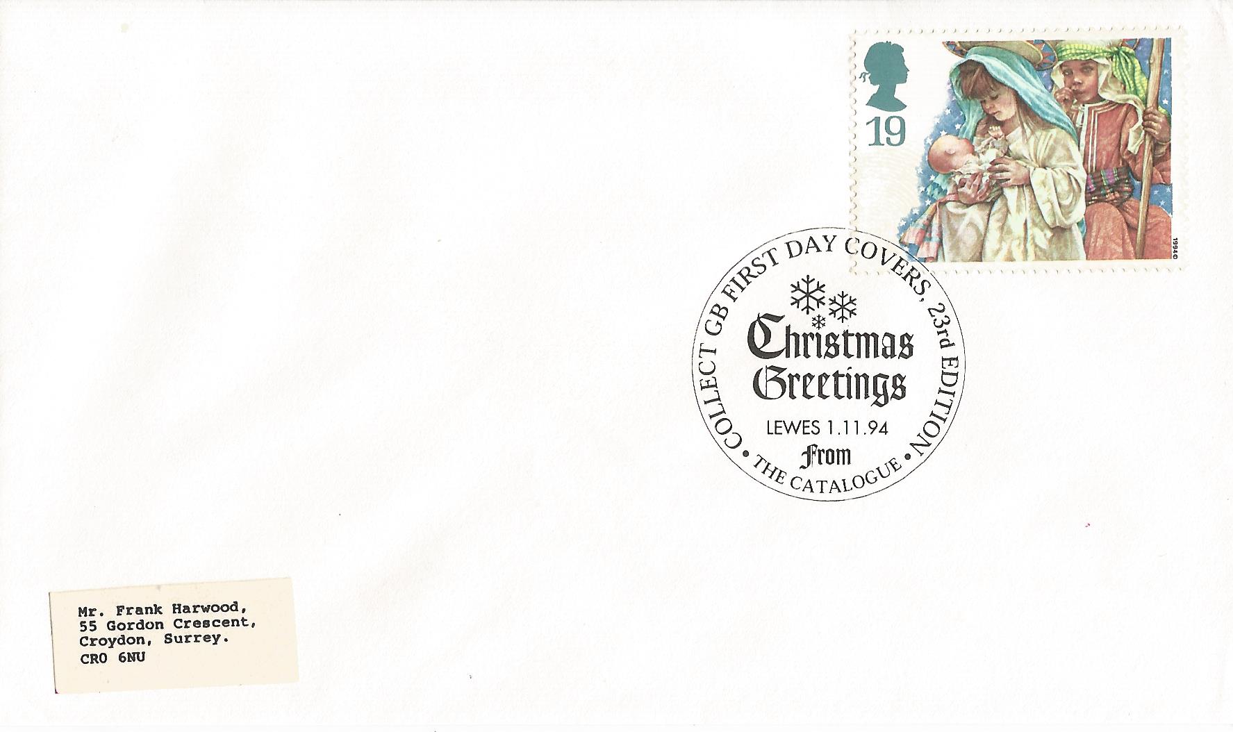 Collect GB First Day Covers 23rd Edition Christmas Greetings from The Catalogue Lewes_9395