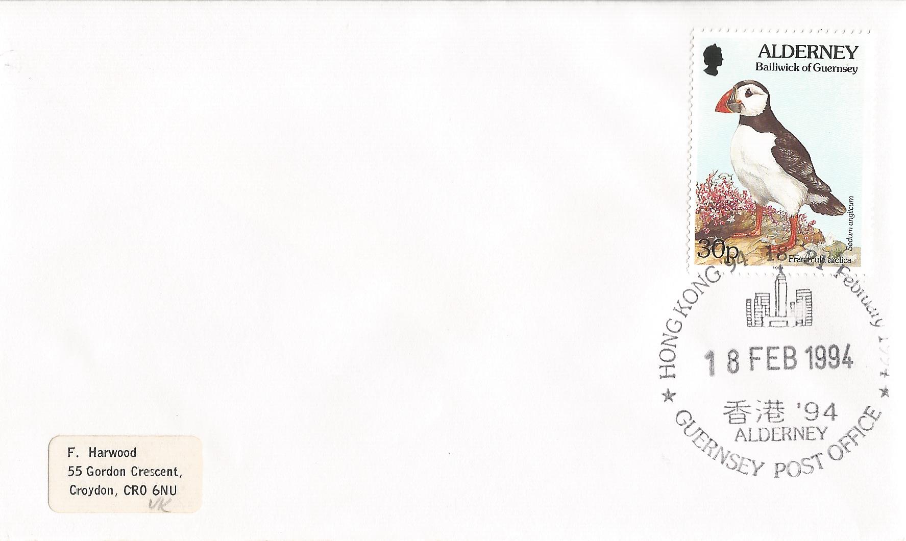 Hong Kong 18 - 21 February 1994 Alderney Guernsey Post Office_G101