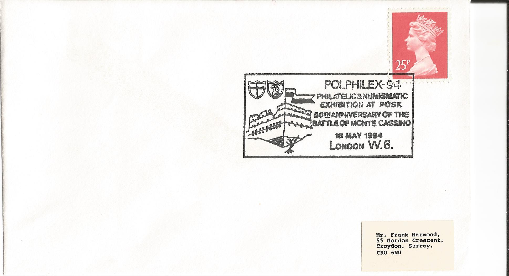 Polphilex-94 Philatelic & Numismatic Exhibition at Posk 50th Anniversary of the Battle of Monte Cassino London W6_9160