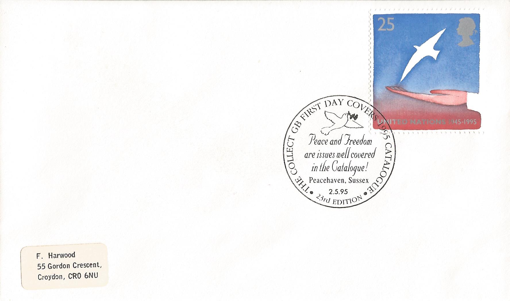 The Collect GB First Day Covers 1995 Catalogue 23rd Edition Peace and Freedom are issues well covered in the catalogue Peacehaven East Sussex_9571