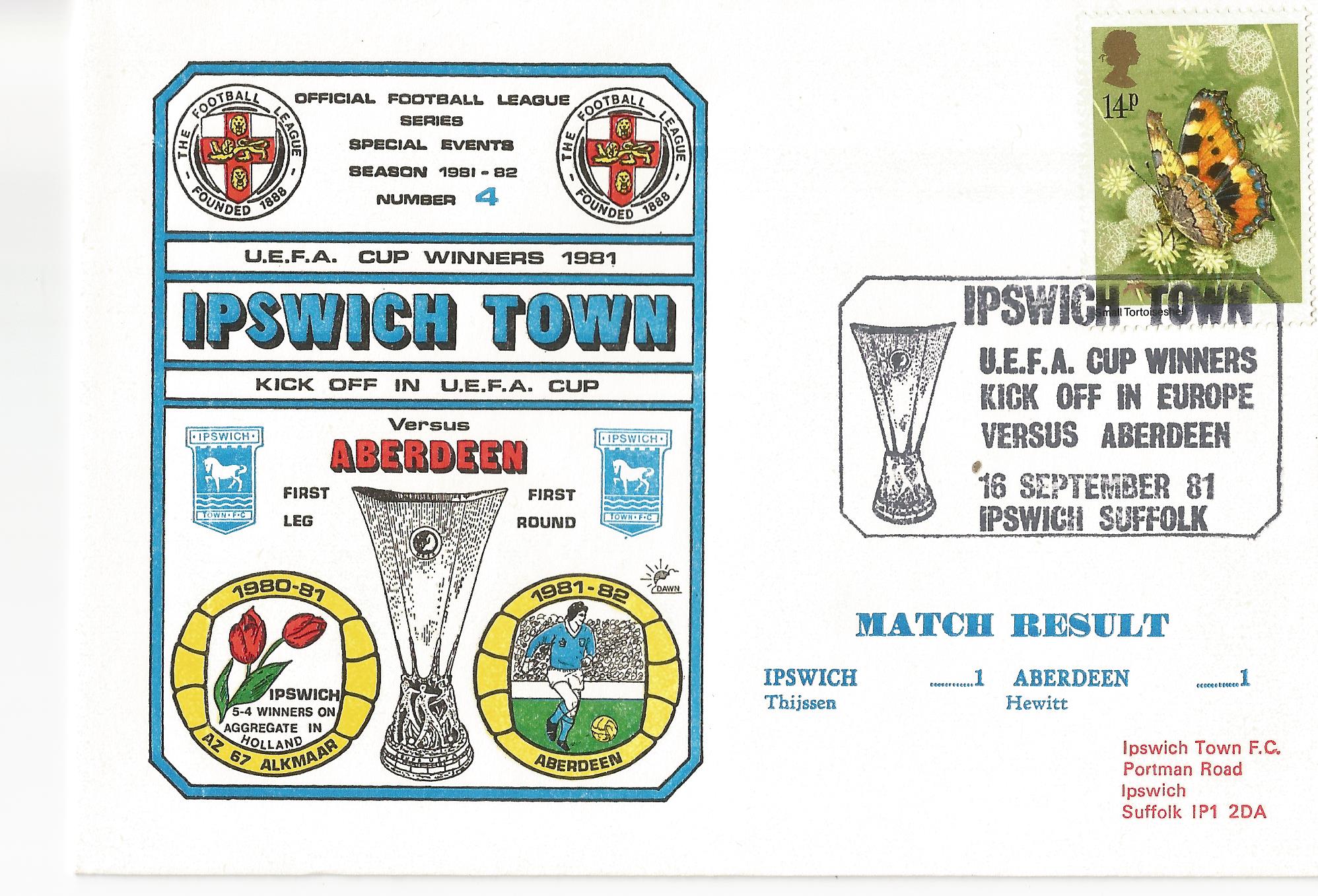 Ipswich Town UEFA Cup Winners Kick Off in Europe versus Aberdeen Ipswich Suffolk_4940