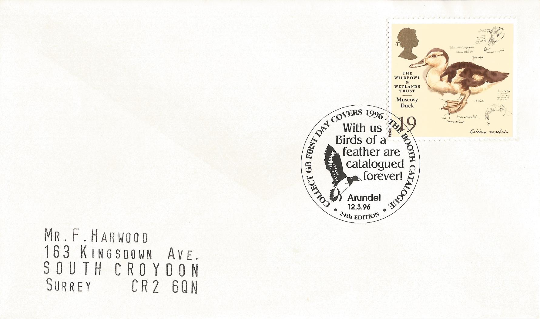 Collect GB First Day Covers 1996 The Booth Catalogue 24th Edition With us Birds of a feather are catalogued forever Arundel_9945