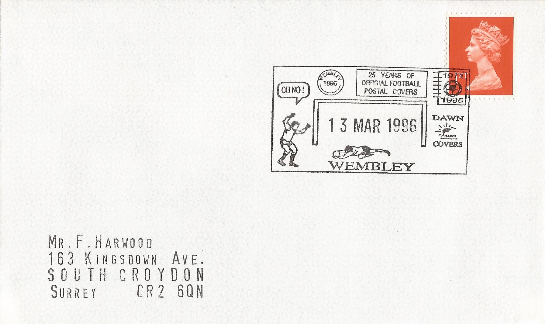 Oh No 25 years of Official Football Postal Covers Dawn Covers Wembley_9909