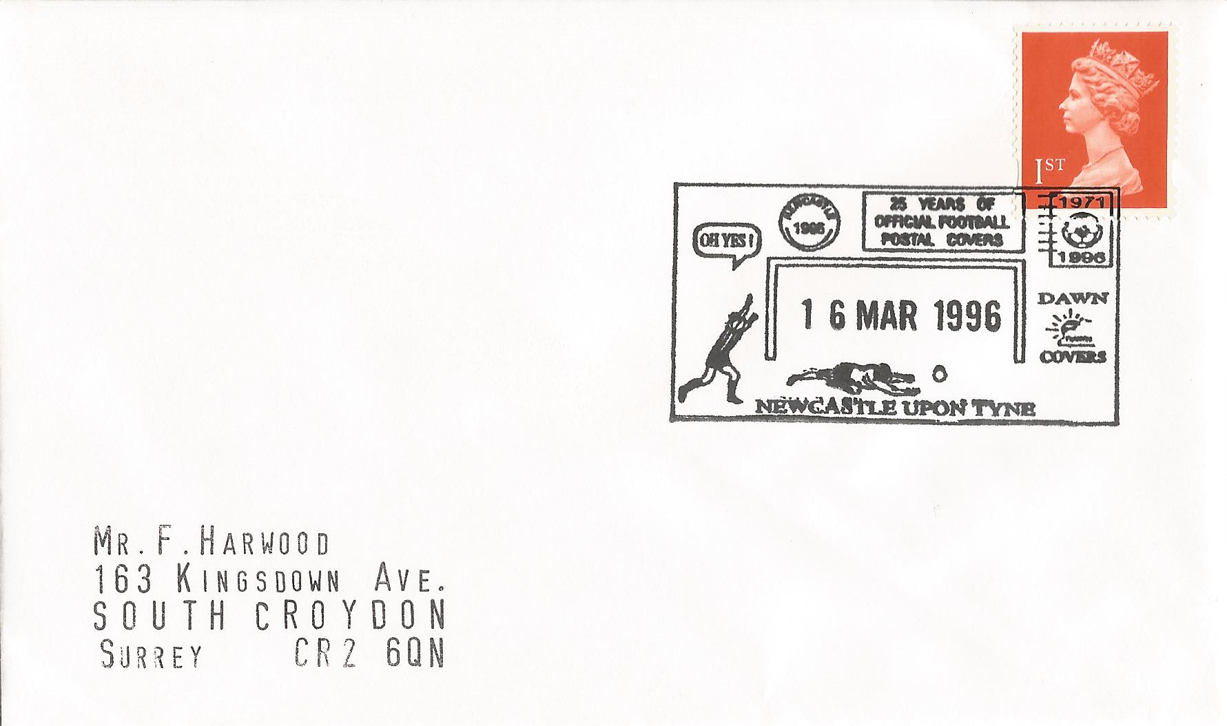 Oh Yes 25 years of Official Football Postal Covers Dawn Covers Newcastle upon Tyne_9911