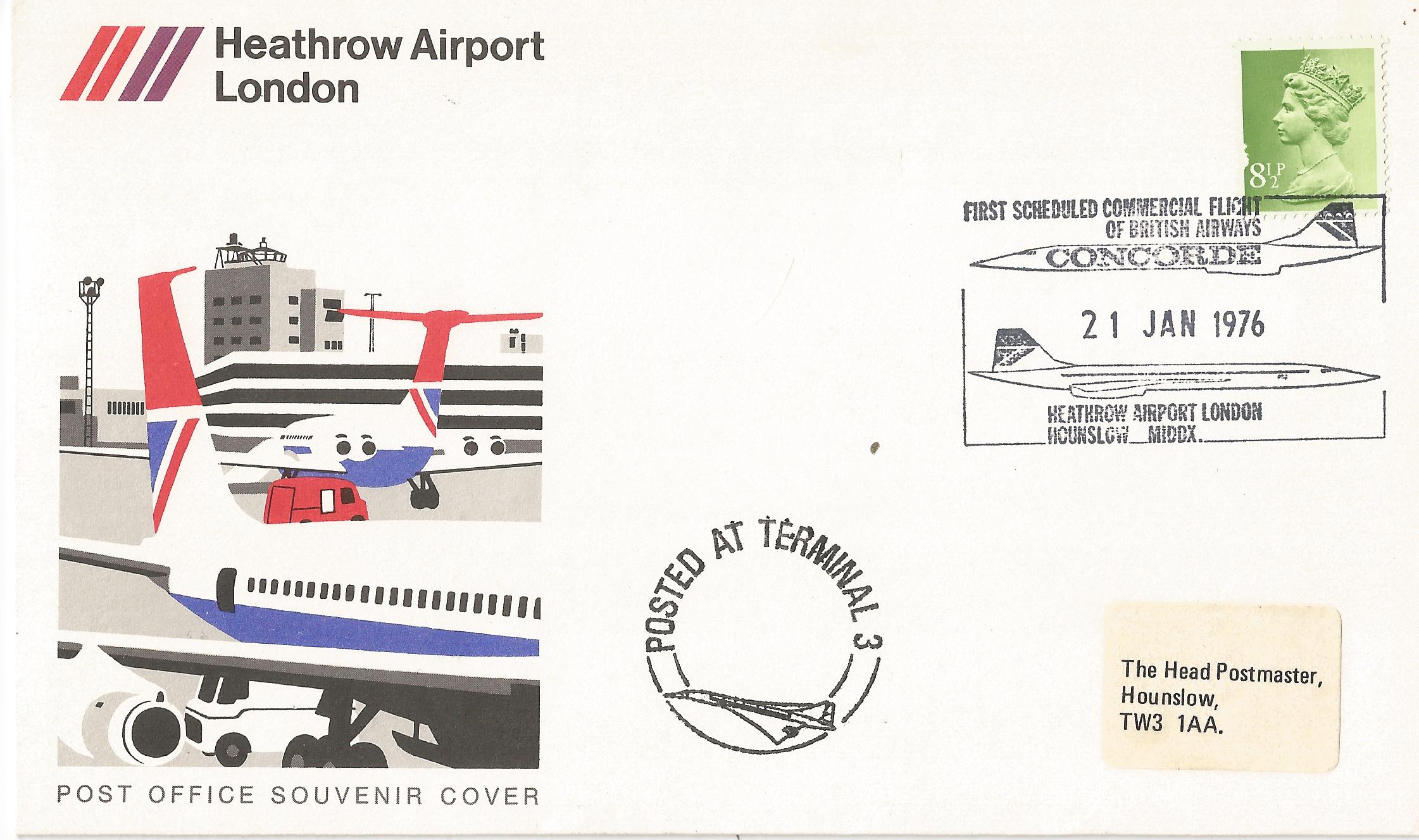 First Scheduled Commercial Flight of British Airways Concorde Heathrow Airport London Hounslow Middx_2792