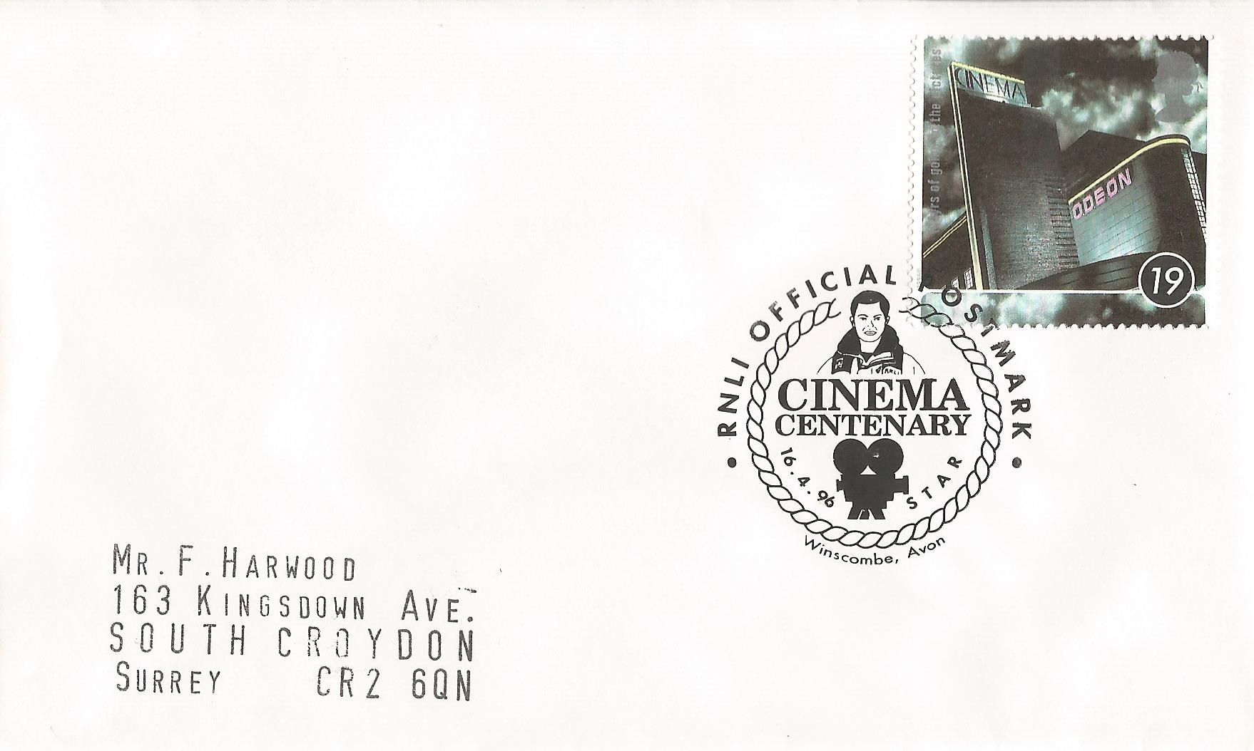 RNLI Official Postmark Cinema Centenary Star Winscombe Avon_9983