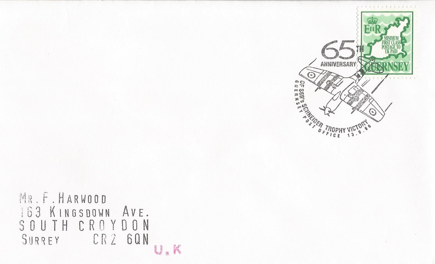 65th Anniversary of S68's Schneider Trophy Victory Guernsey Post Office_G129