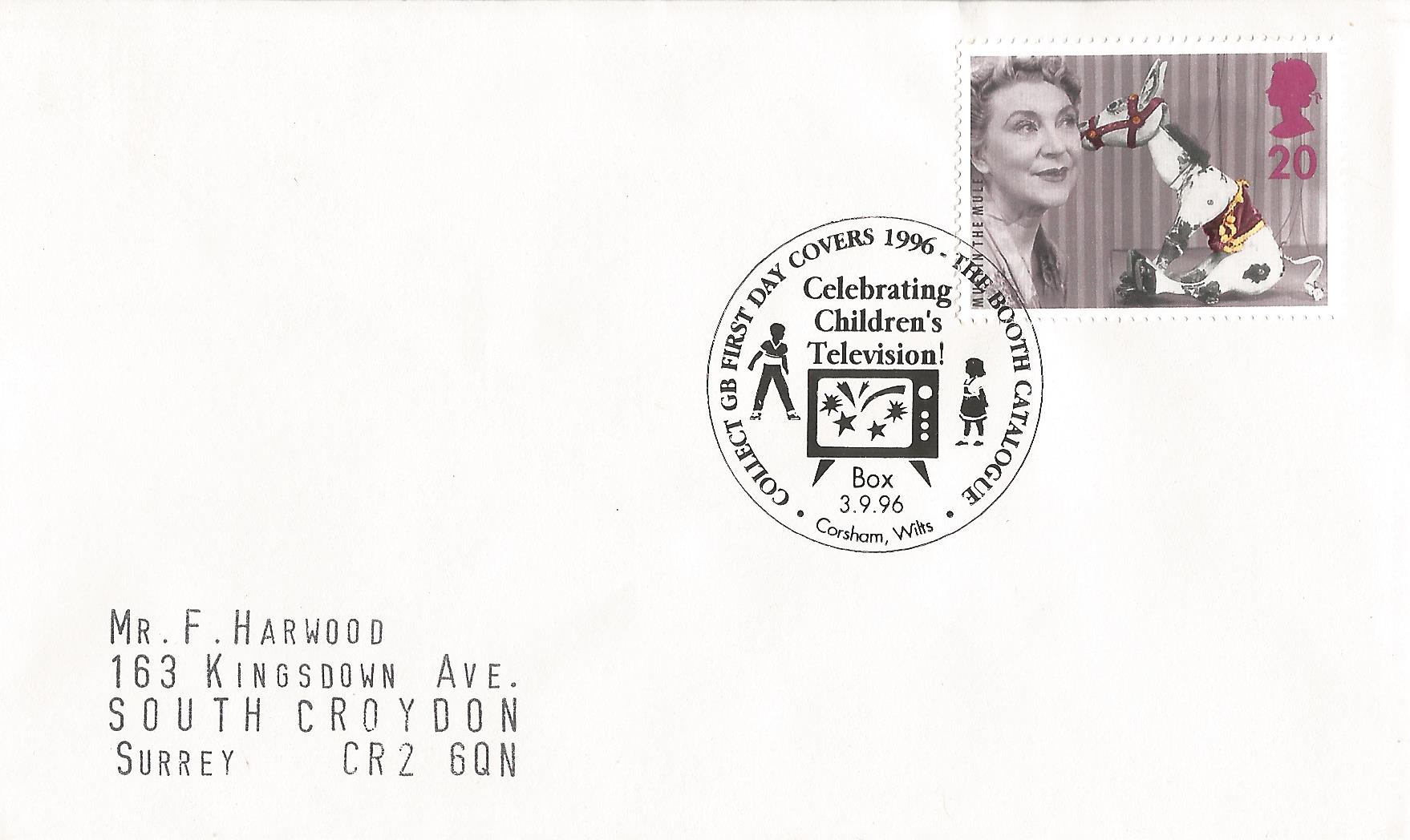 Collect GB First Day Covers 1996 The Booth Catalogue Celebrating Children's Television! Box Corsham Wilts_10274