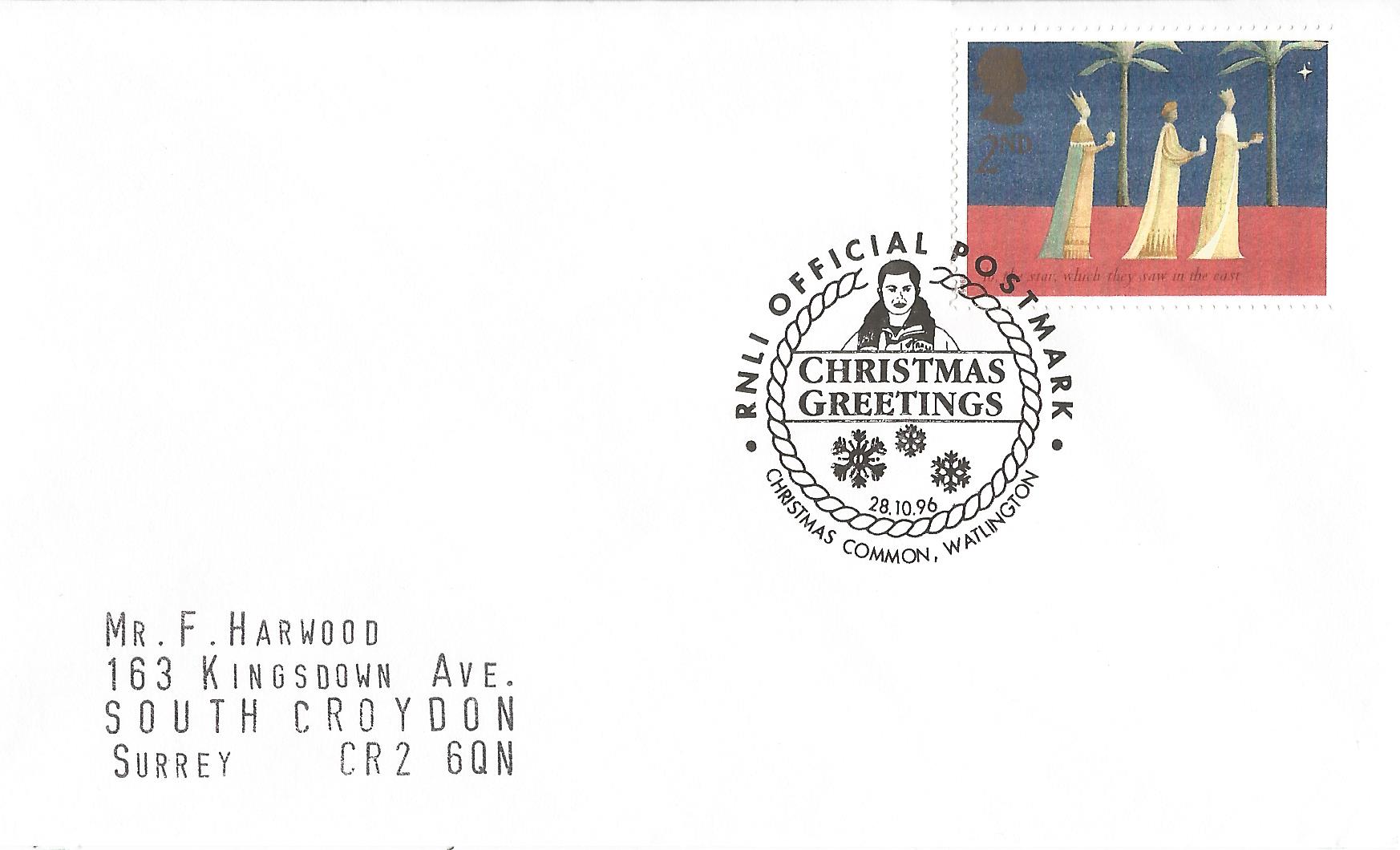RNLI Official Postmark Christmas Greetings Christmas Common Watlington_10362