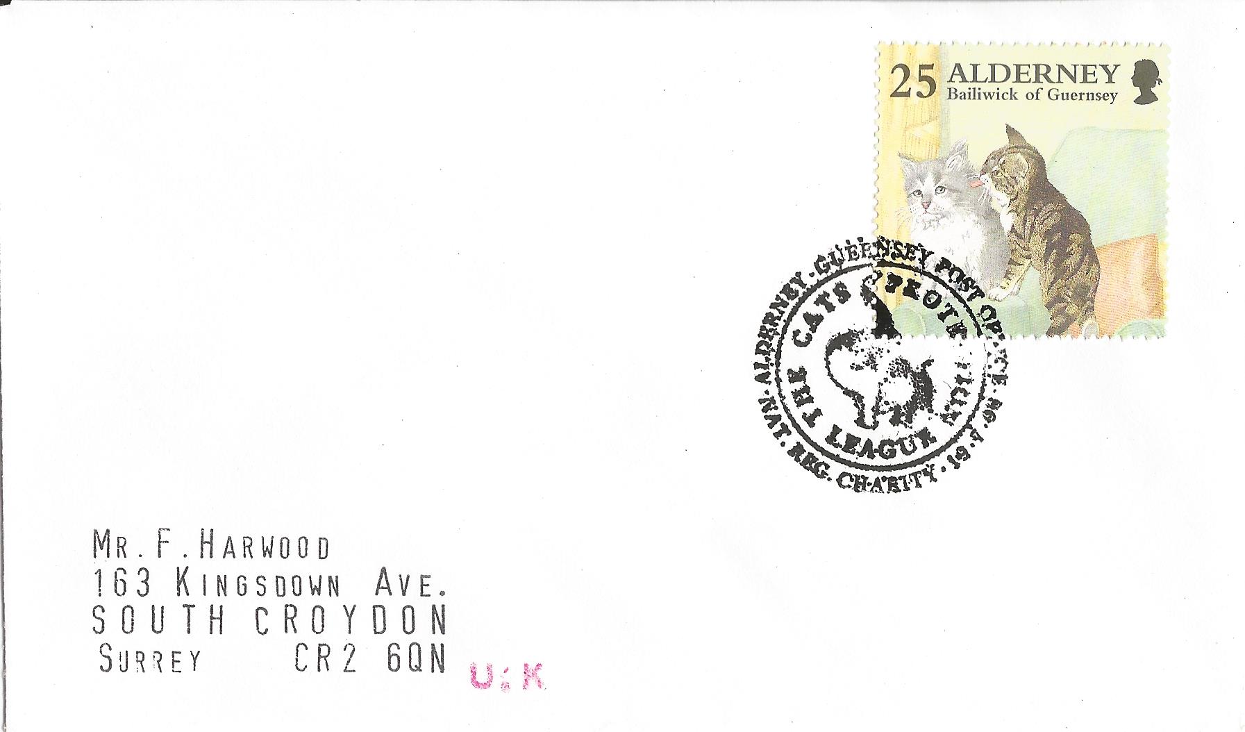 The Cats Protection League Nat Reg Charity Alderney Guernsey Post Office_G125