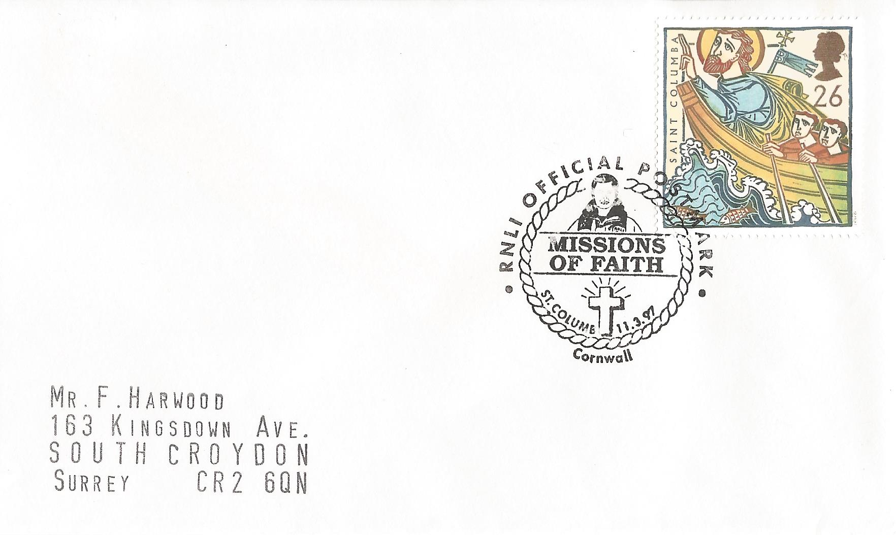 RNLI Official Postmark Missions of Faith St Columb Cornwall_10476