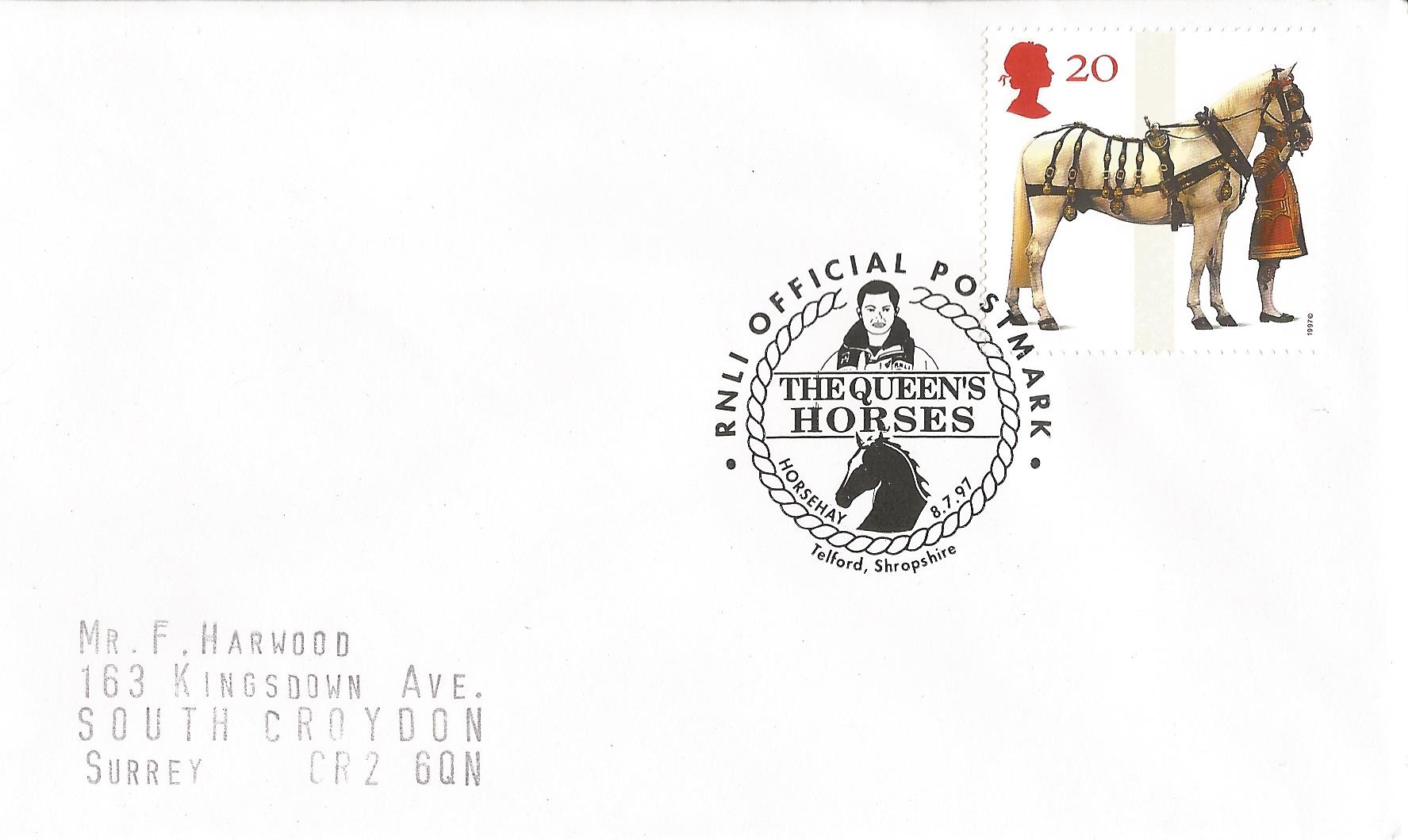 RNLI Official Postmark The Queen's Horses Horsehay Telford Shropshire_10656