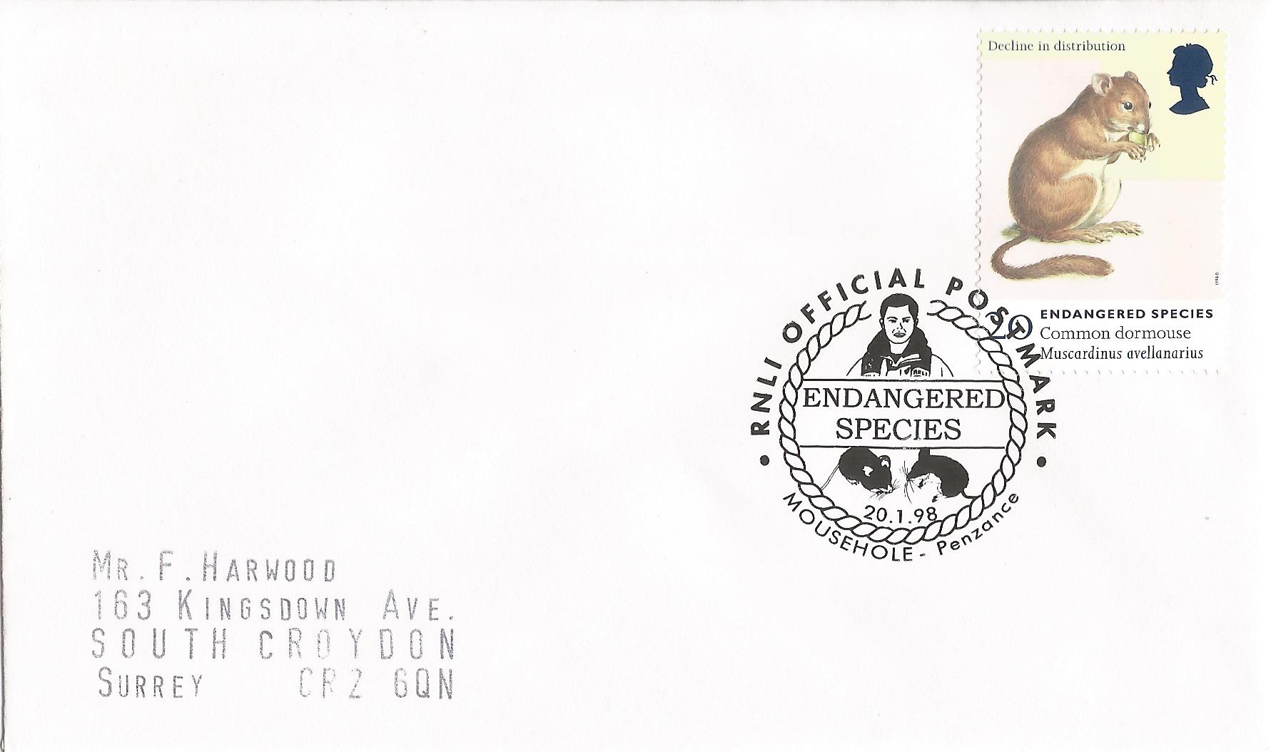 RNLI Official Postmark Endangered Species Mousehole Penzance_10936