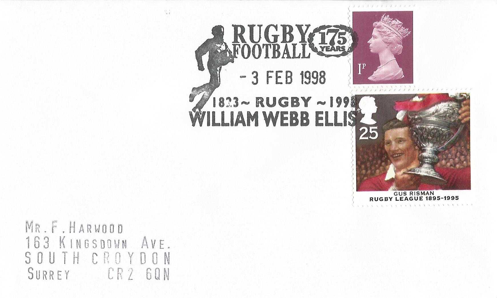 Rugby Football 175 years 1823 1998 William Webb Ellis Rugby_10994