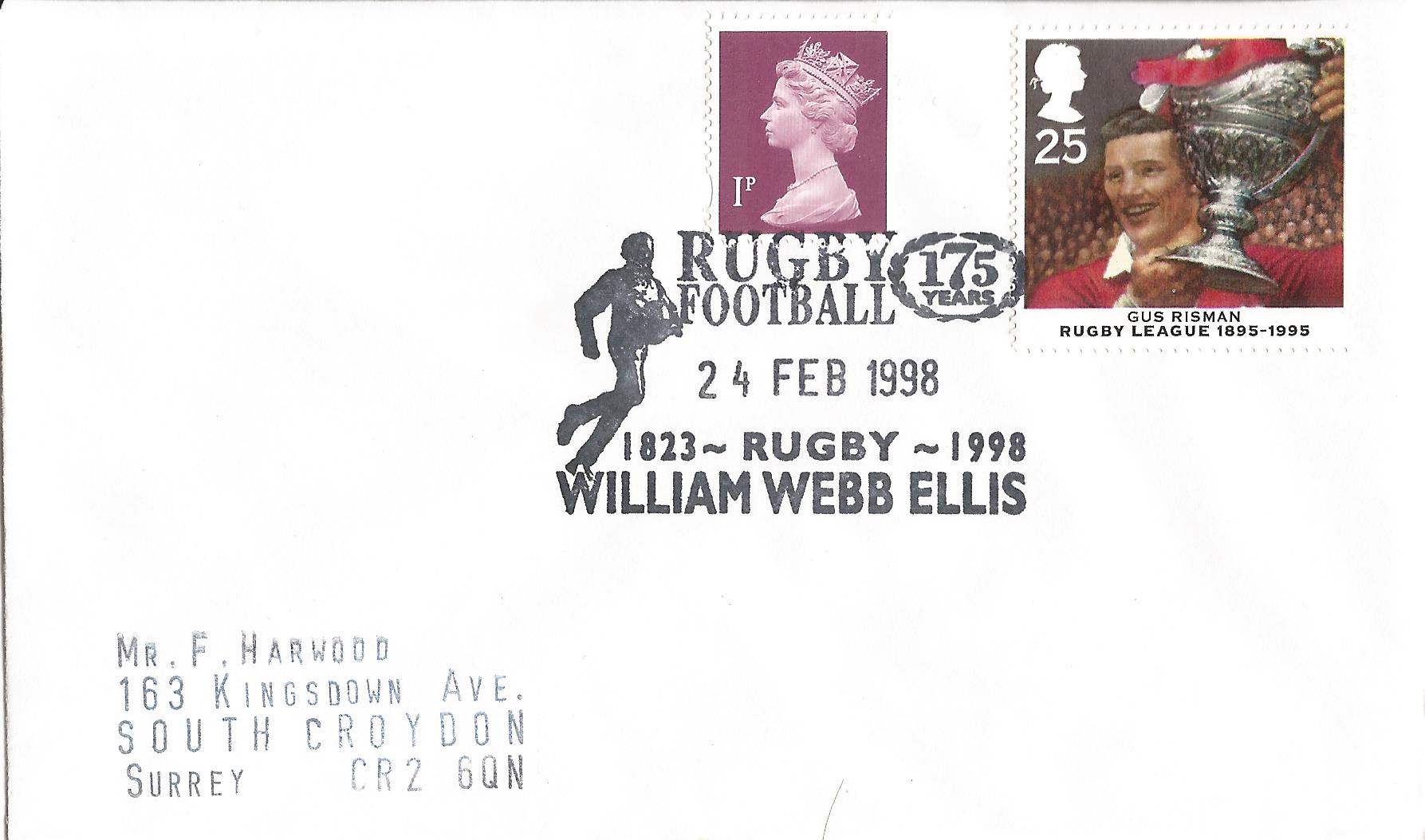 Rugby Football 175 years 1823 1998 William Webb Ellis Rugby_11029