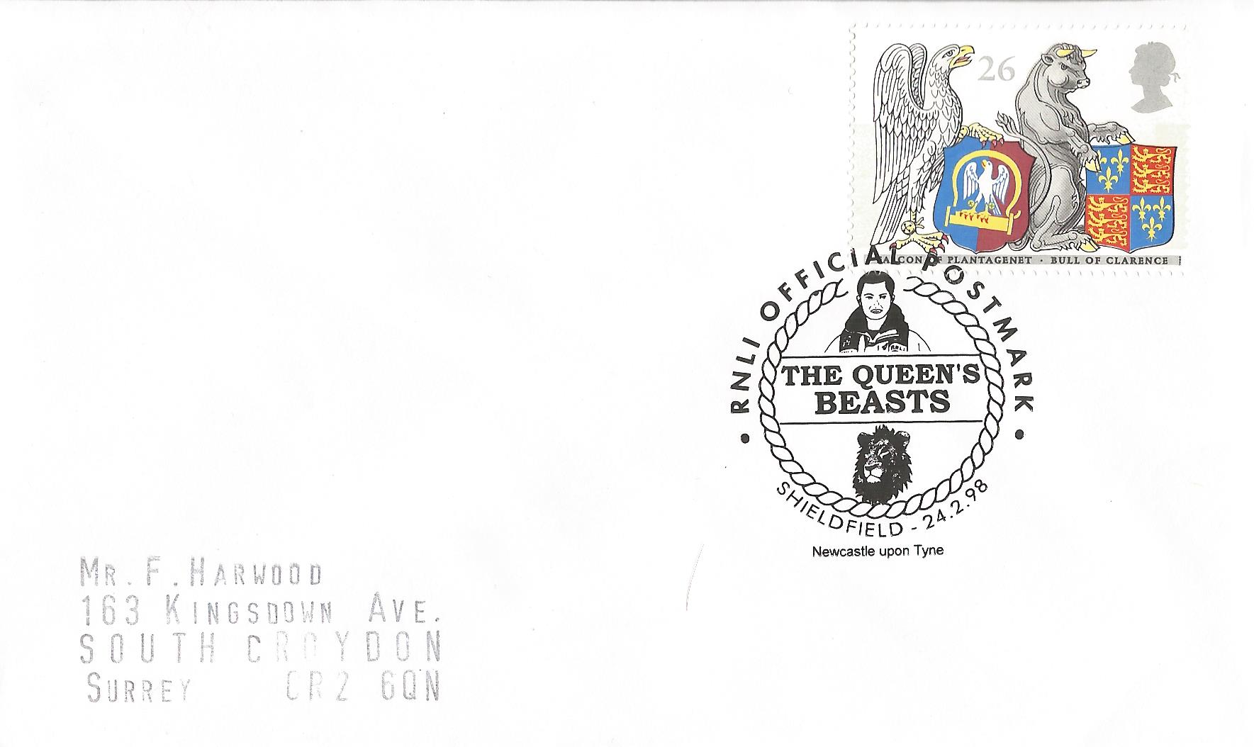 The Queen's Beasts RNLI Official Postmark Shieldfield Newcastle upon Tyne_11030