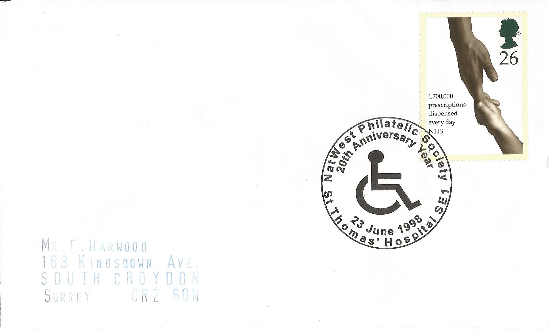 NatWest Philatelic Society 20th Anniversary Year St Thomas' Hospital SE1_11202