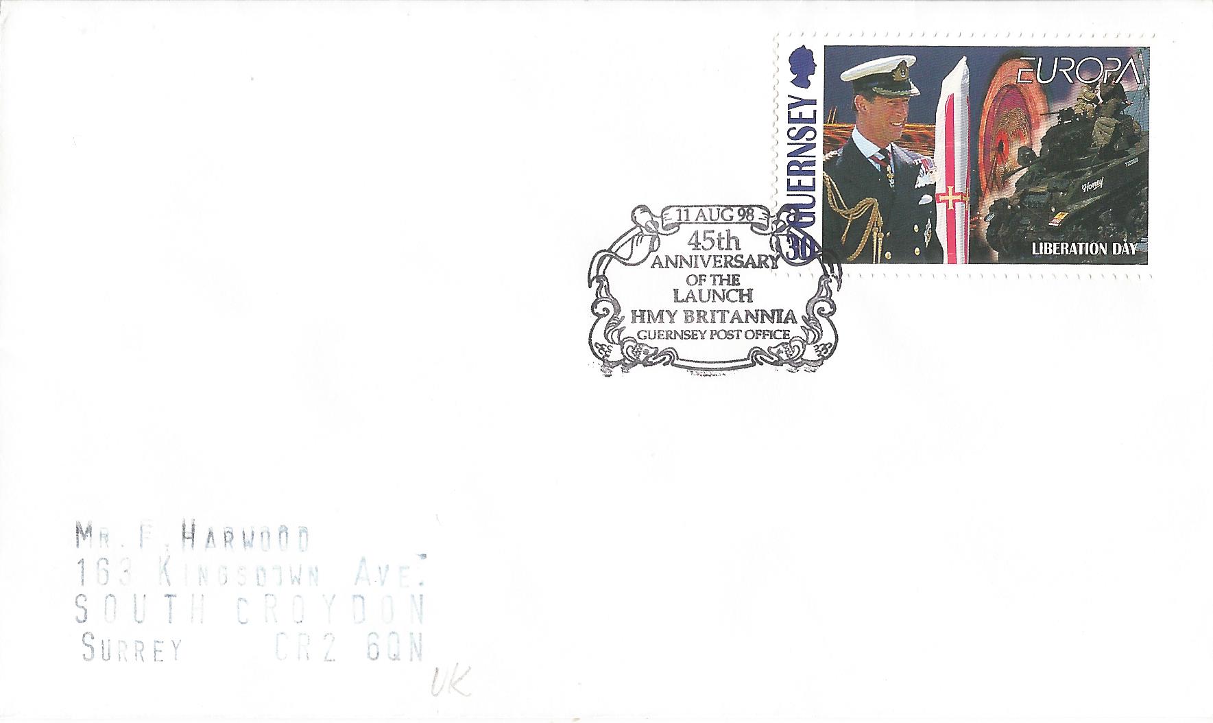 45th Anniversary of the Launch HMY Britannia Guernsey Post Office_G147