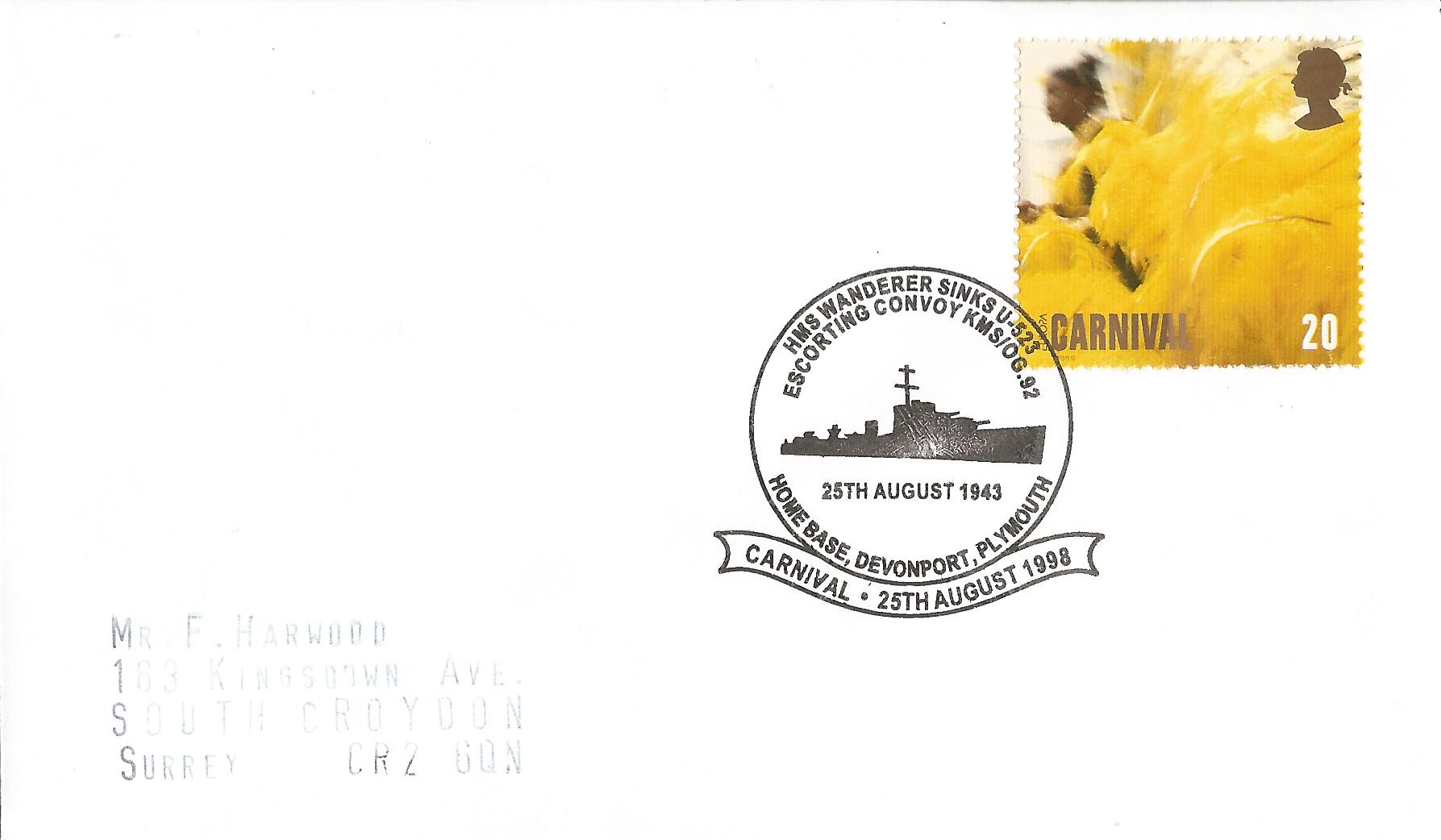 Carnival HMS Wanderer Sinks U-523 Escorting Convoy KMS OG92 25th August 1943 Home Base Devonport Plymouth_11356