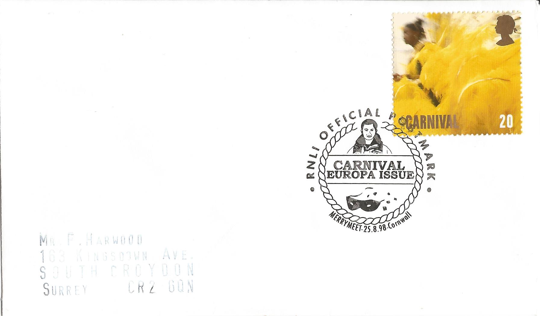RNLI Official Postmark Carnival Europa Issue Merrymeet Cornwall_11362