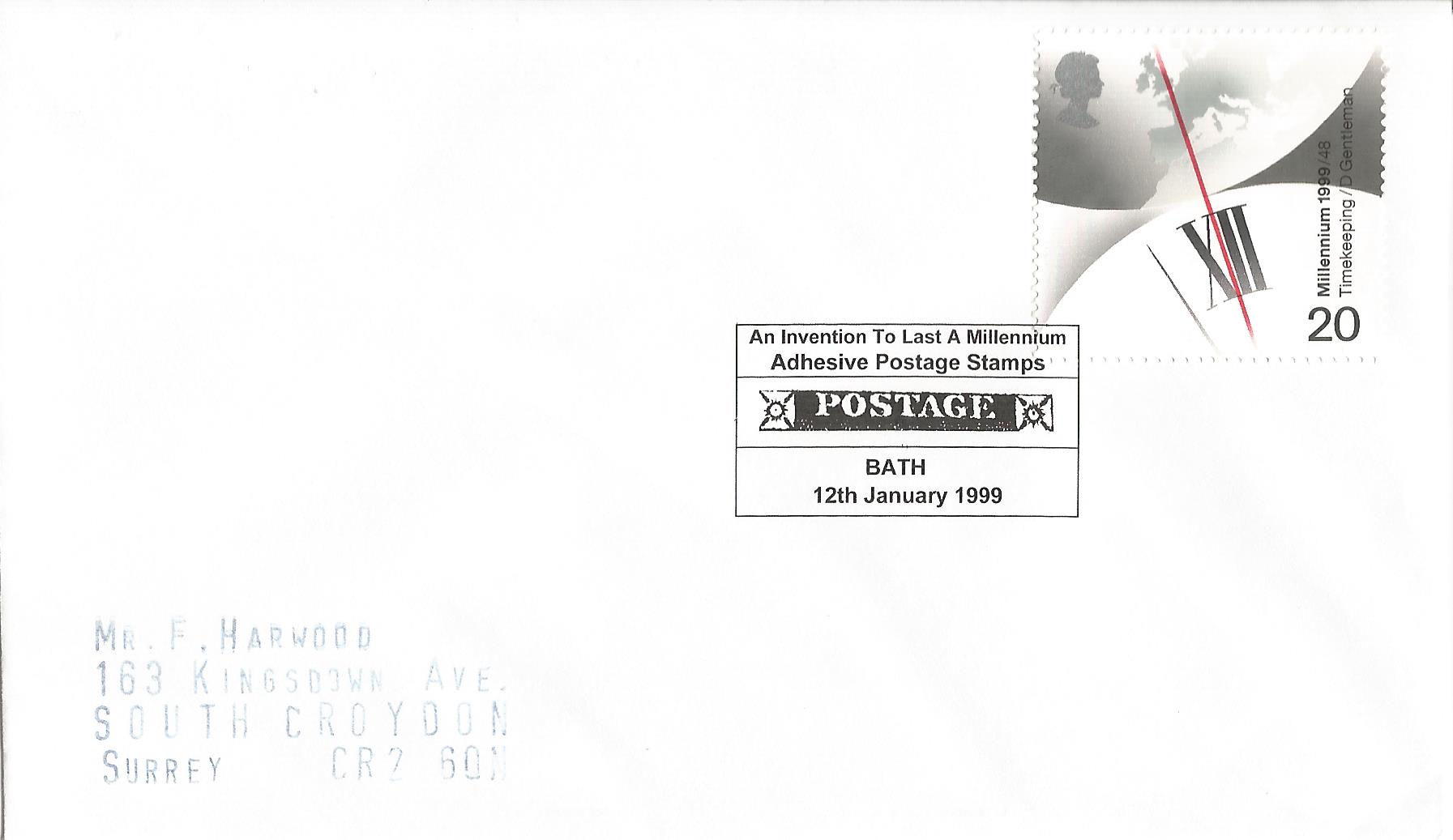 An Invention to last a Millennium Adhesive Postage Stamps Postage Bath_11538