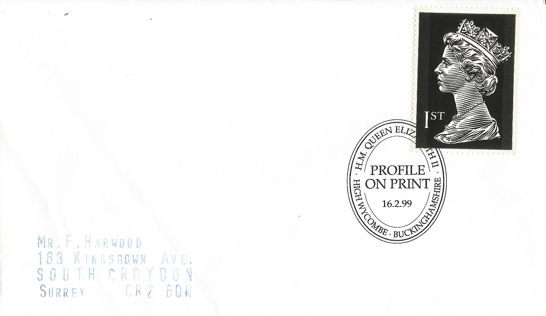 HM Queen Elizabeth II Profile on Print High Wycombe Buckinghamshire_11631
