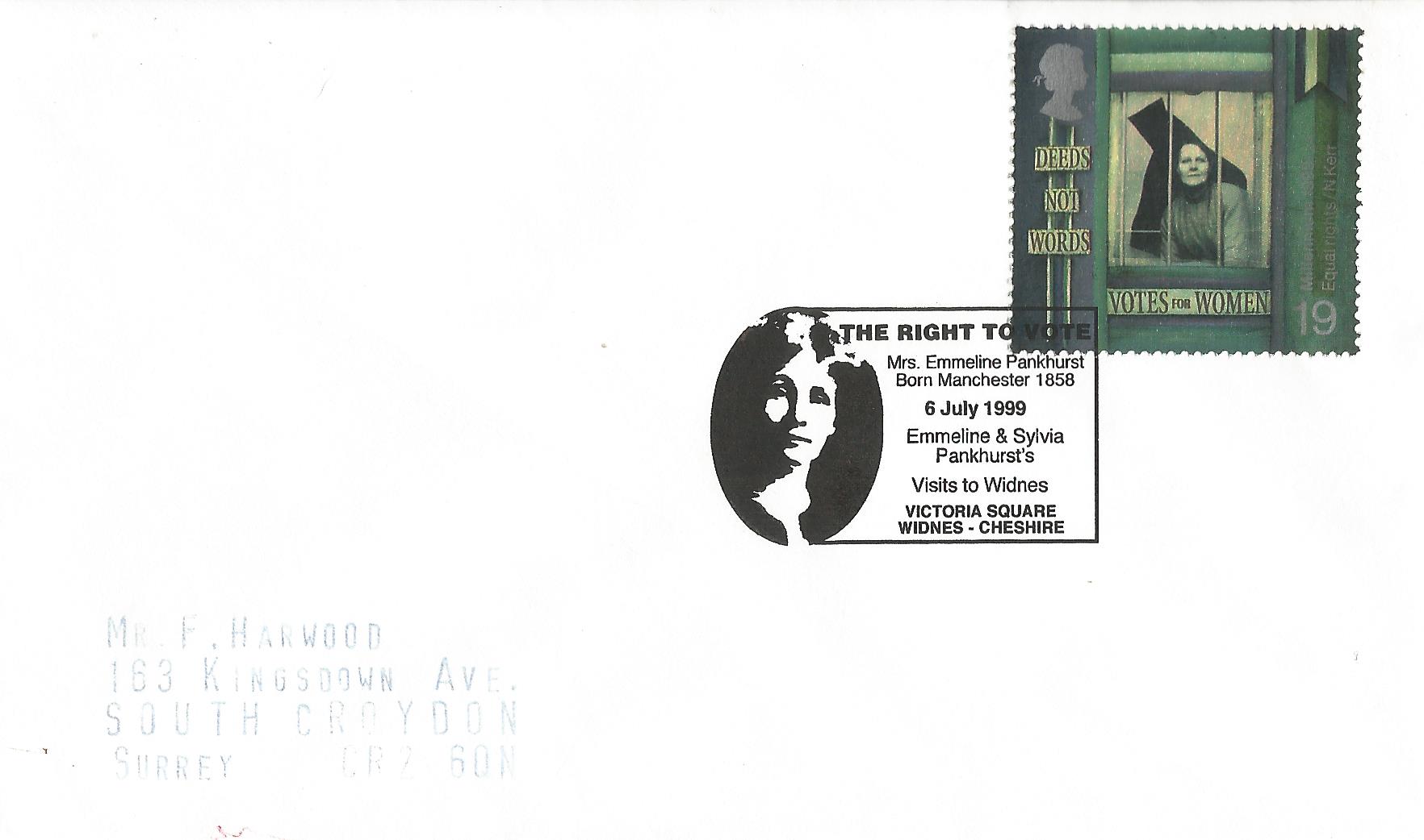 The Right to Vote Mrs Emmeline Pankhurst Born Manchester 1858 Emmeline & Slyvia Pankhurst Visits to Widnes Victoria Square Widnes Cheshire_11968