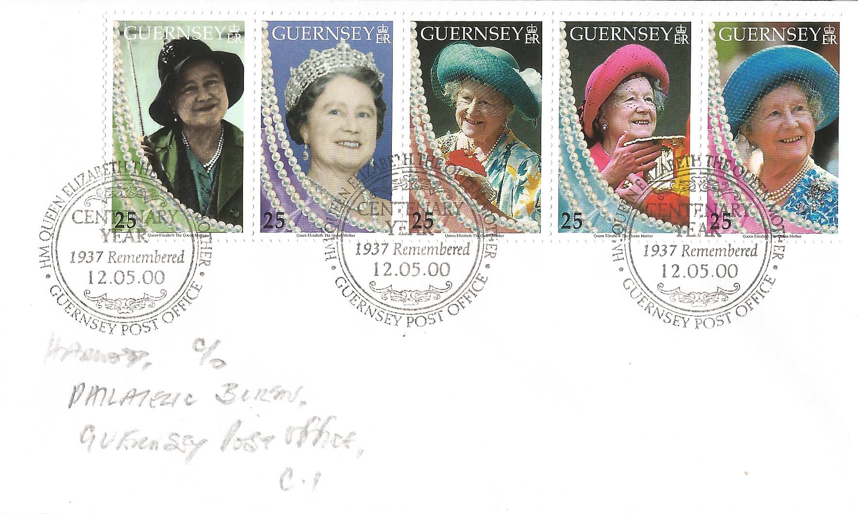 HM Queen Elizabeth The Queen Mother Centenary Year 1937 Remembered Guernsey Post Office_G174