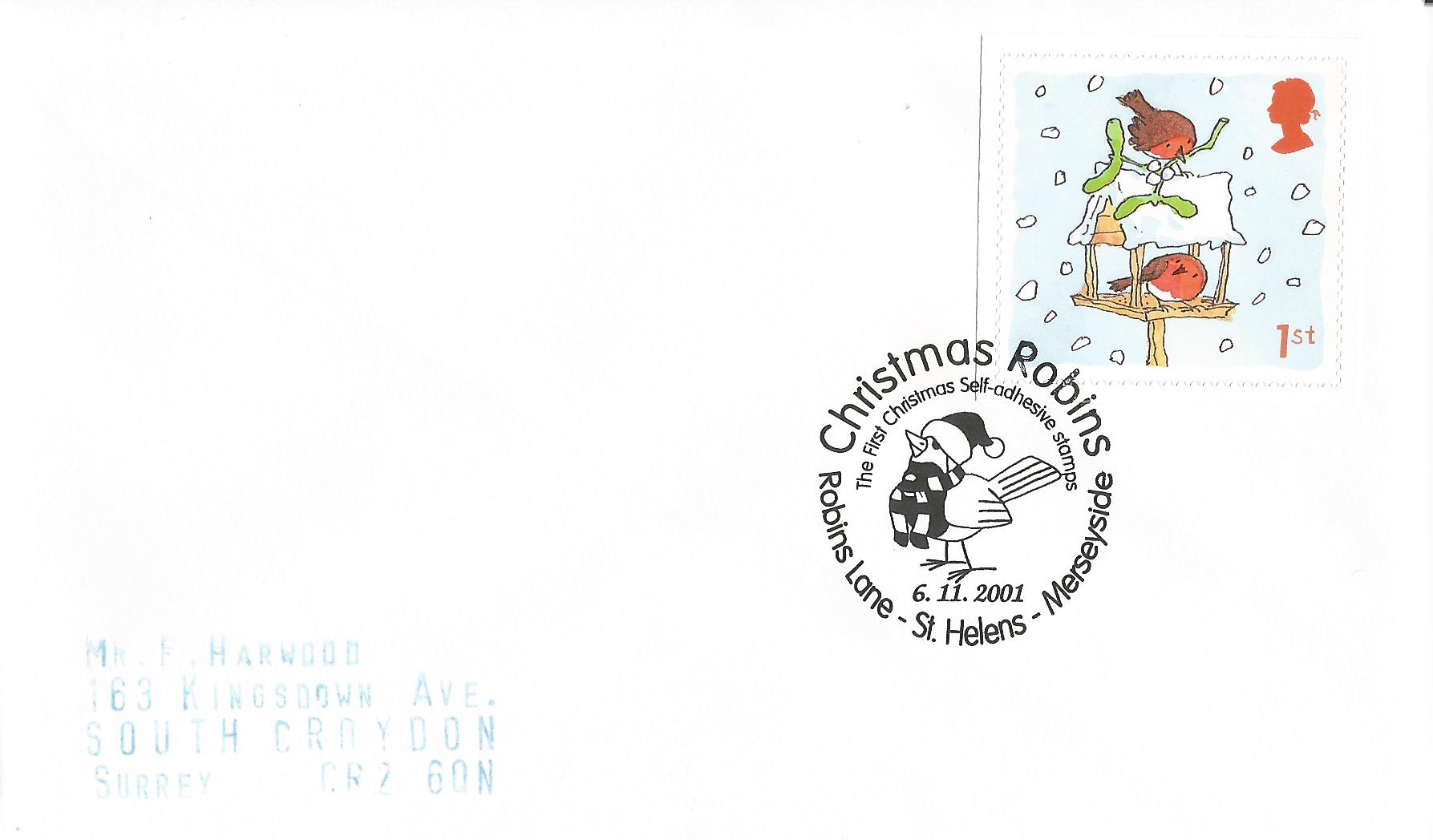 Christmas Robins The First Christmas Self adhesive stamps Robins Lane St Helens Merseyside_13567