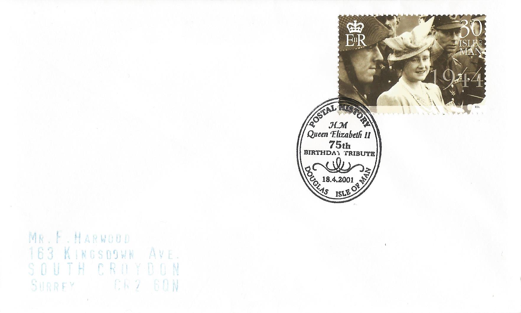 Postal History HM Queen Elizabeth II 75th Birthday Tribute Douglas Isle of Man_M452