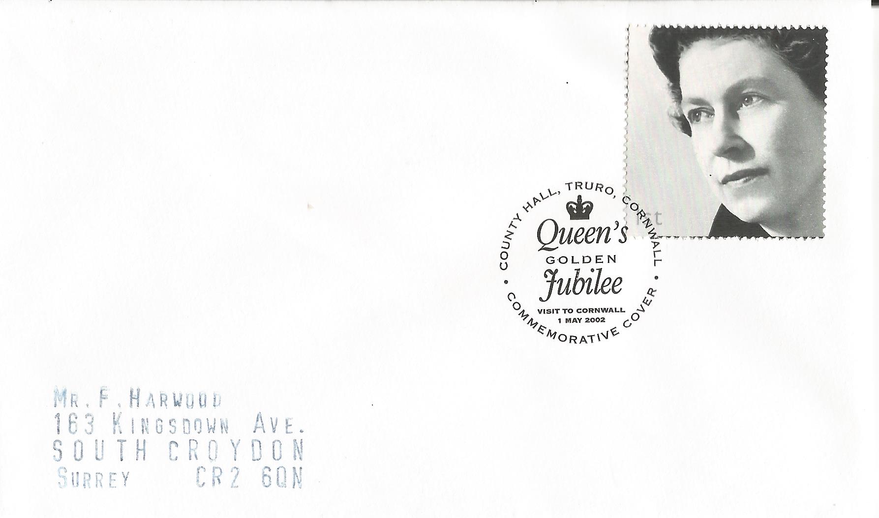 Queen's Golden Jubilee Visit to Cornwall Commemorative Cover County Hall Truro Cornwall_13811
