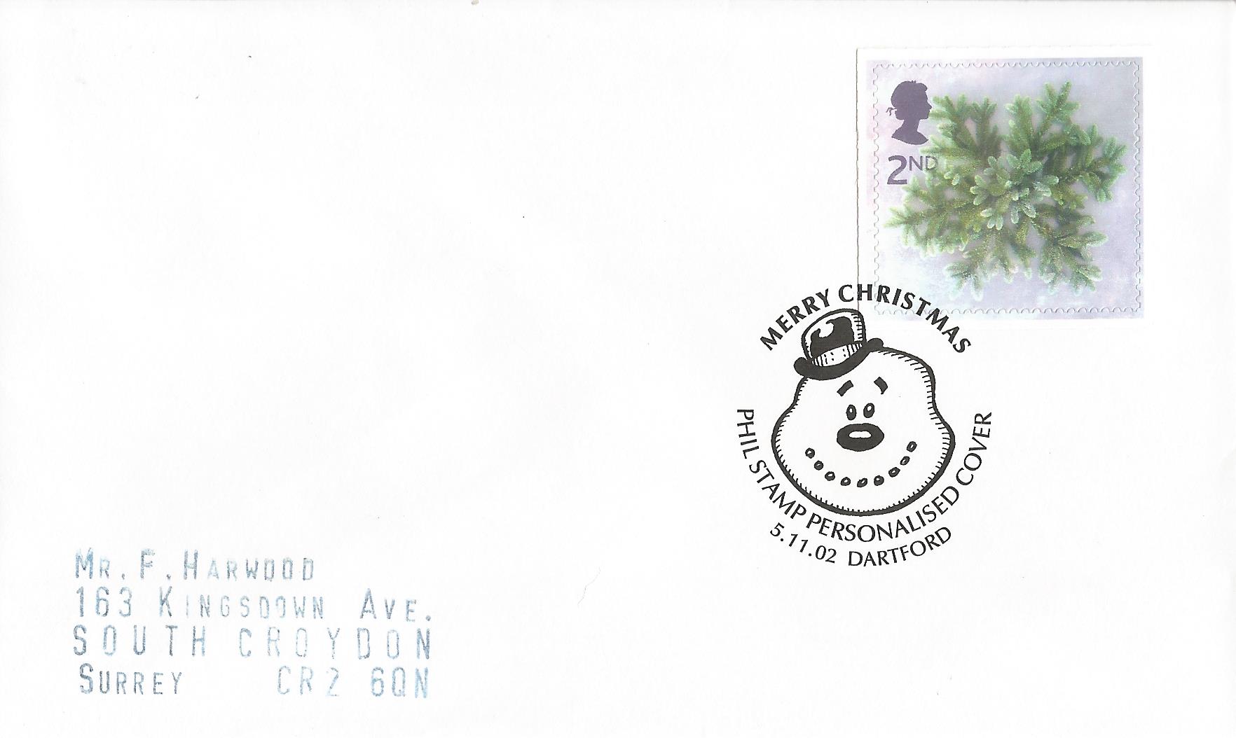 Merry Christmas Phil Stamp Personalised Cover Dartford_14155