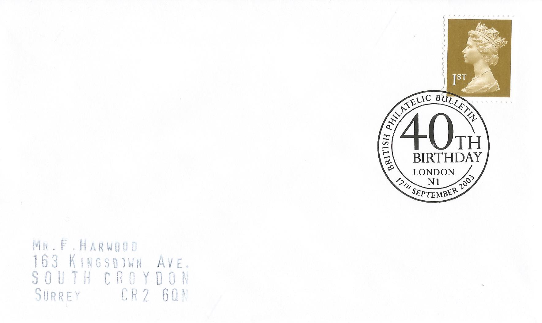 British Philatelic Bulletin 40th Birthday London N1_14601