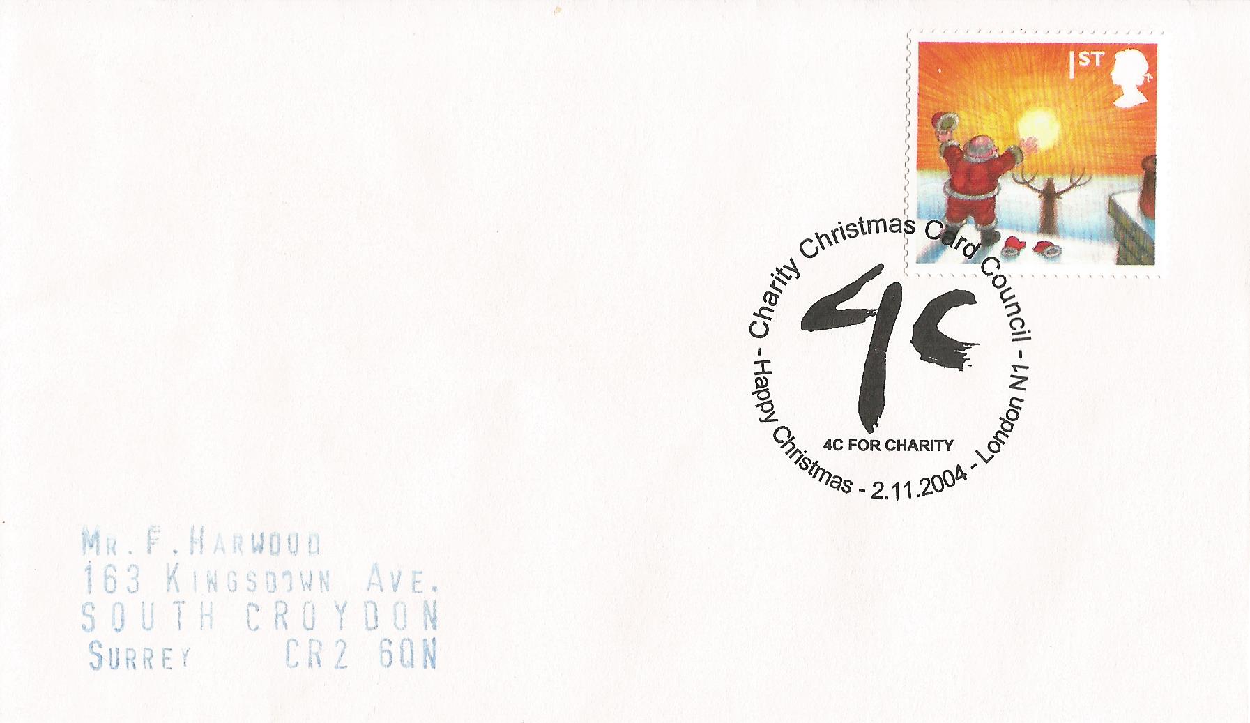 Charity Christmas Card Council Happy Christmas 4C For Charity London N1_15194