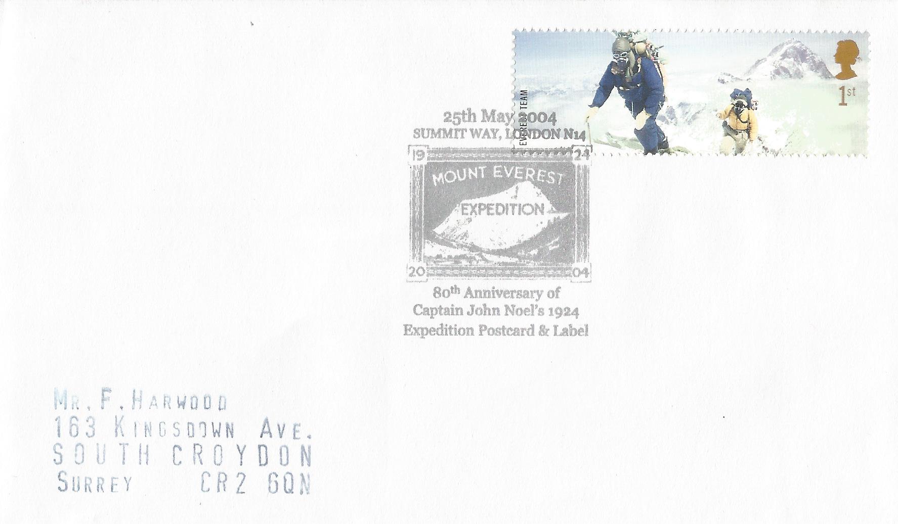 Mount Everest Expedition 80th Anniversary of Captain John Noel's 1924 Expedition Posrcard & Label Summit Way London N14_14972