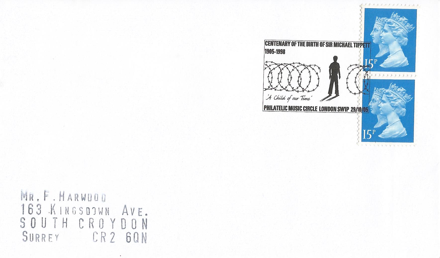 Centenary of the birth of Sir Michael Tippett 1905-1998 Philatelic Music Circle London SW1P_15683